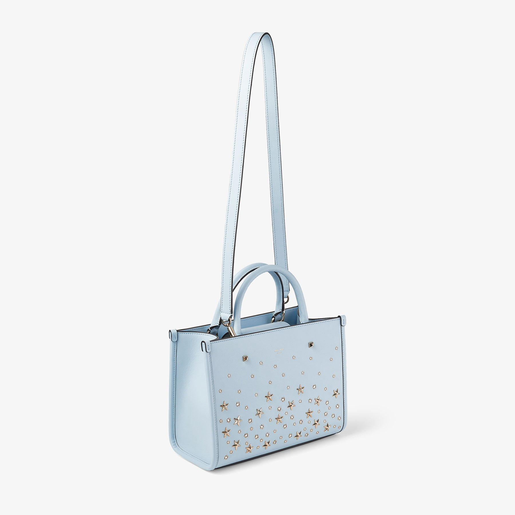 Avenue S Tote | メタル X クリスタル スタースタッズ付き Ice Blue 