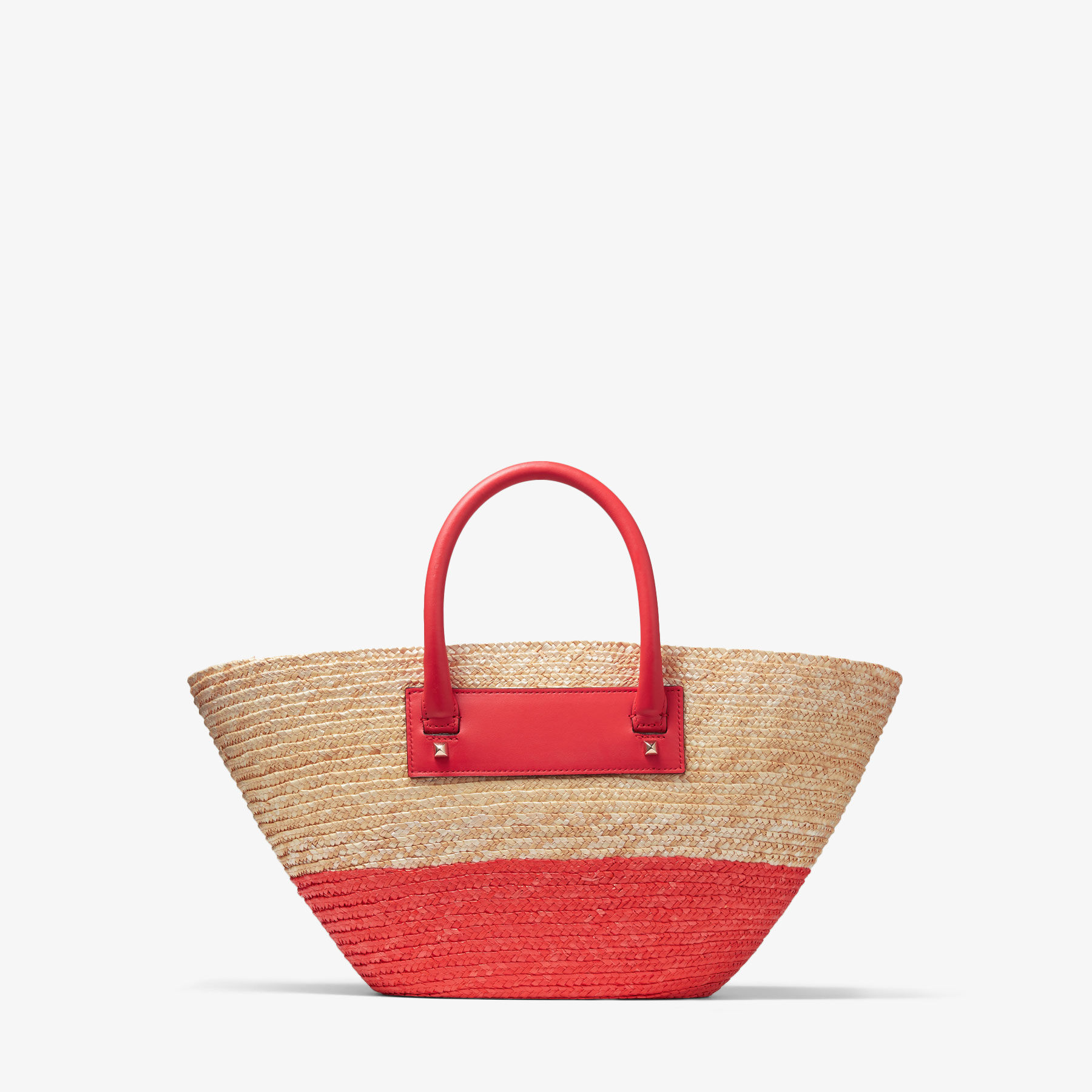 Beach Basket Tote/S | Natural X Paprika ラフィア・バスケットトートバッグ | ジミー チュウ JP