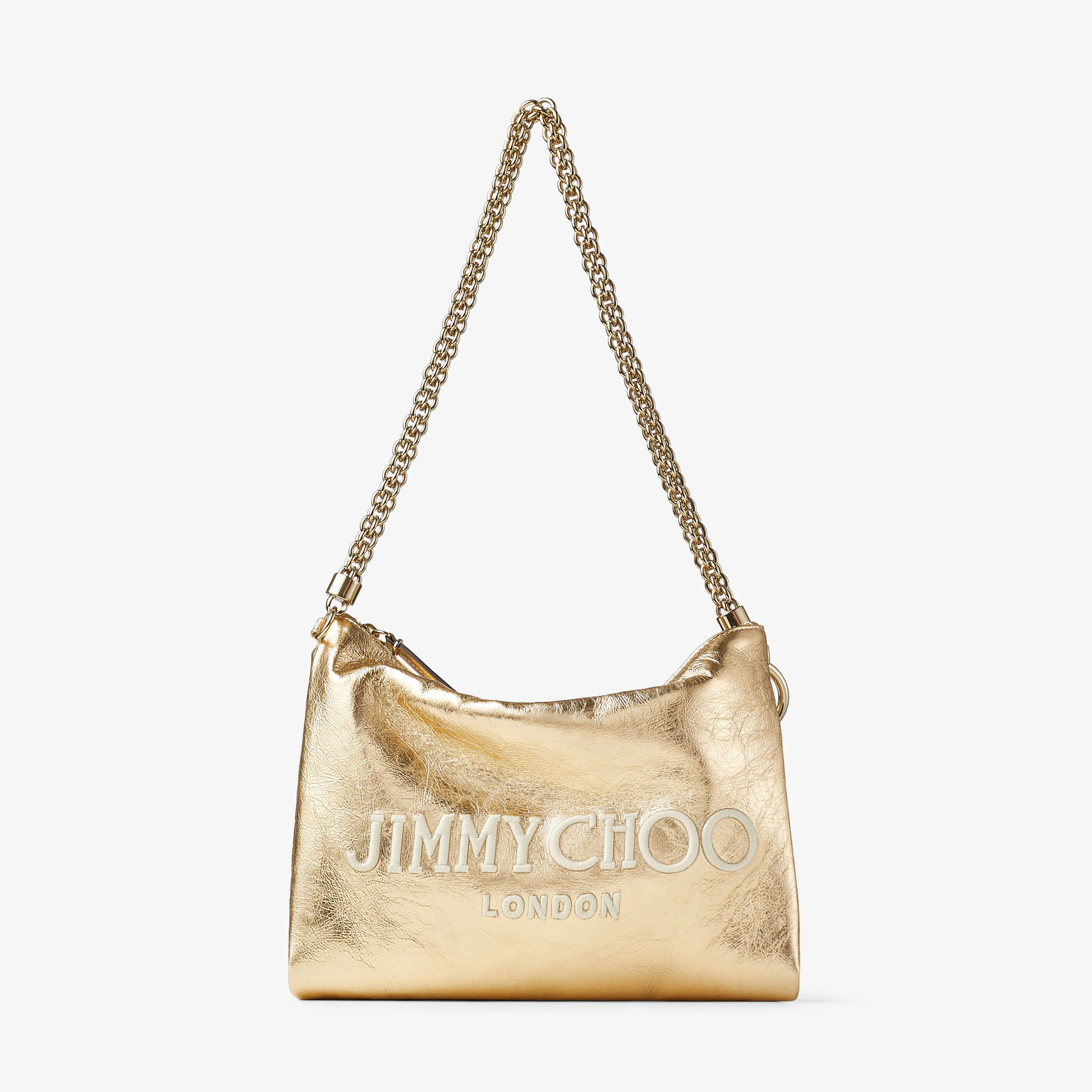 CALLIE SHOULDER | ジミー チュウ刺繍入り Gold メタリック ナッパ
