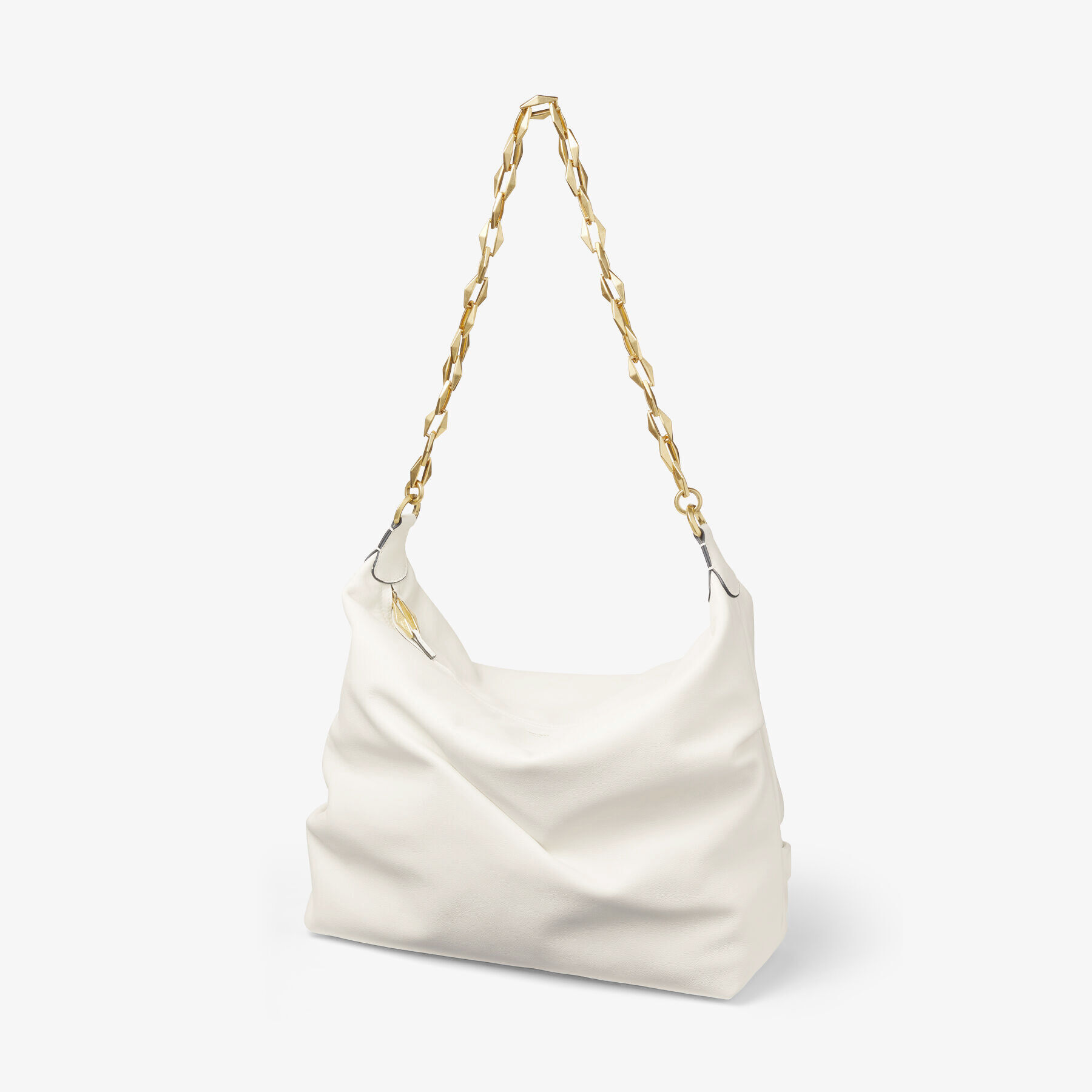 DIAMOND SOFT HOBO/S | チェーンストラップ付き Latte ソフトカーフ ...