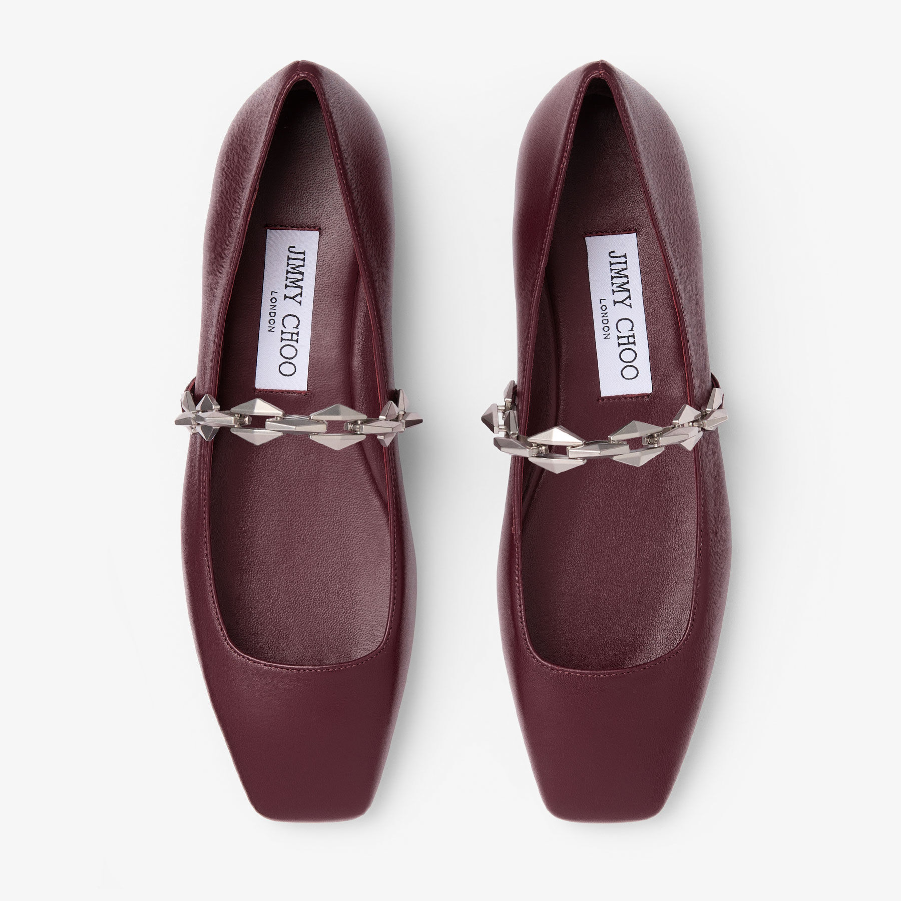 ダイヤモンド ティルダ フラット｜ガーネット ナッパレザー・フラットシューズ ジミー チュウ JP