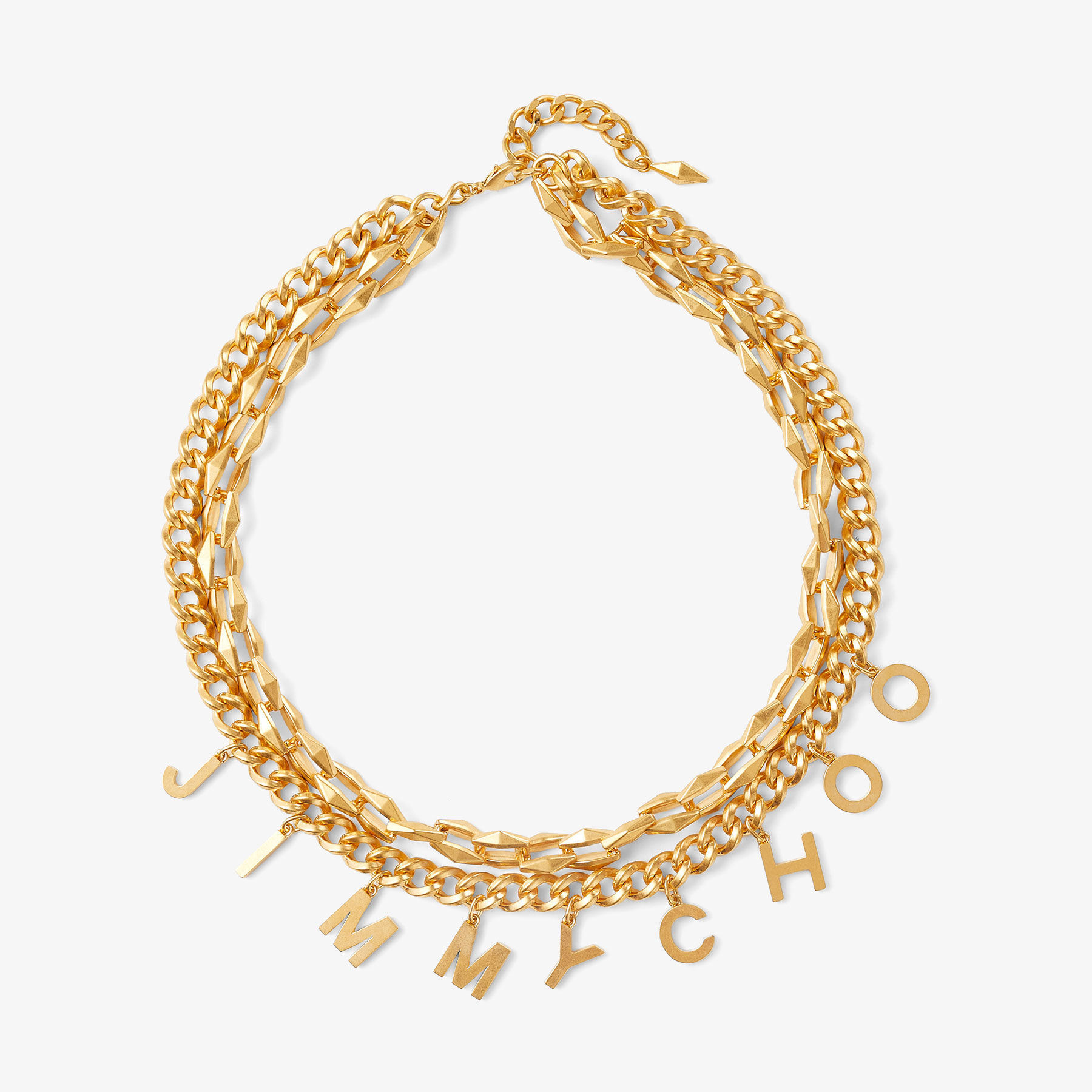 JC NECKLACE/L | Gold メタル仕上げ・JCネックレス | 2023年サマーコレクション | ジミー チュウ JP