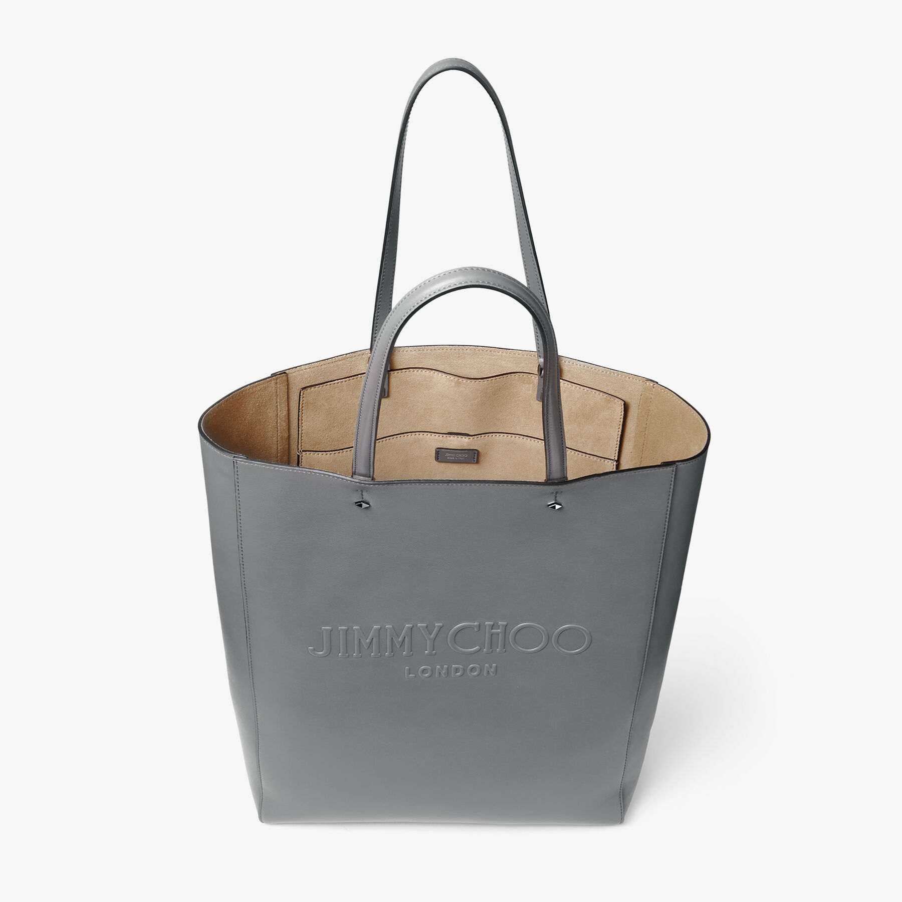 Lenny | Storm/Gunmetal Embossed Leather Tote Bag | JIMMY CHOO