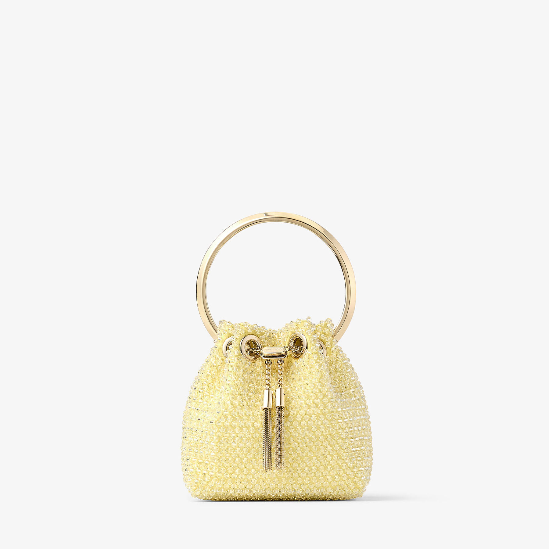 Jimmy CHOO Micro BON BON Yellow 刺繍入りサテン・ミニバッグ - Sunbleached Yellow/Light Gold - ONE Size