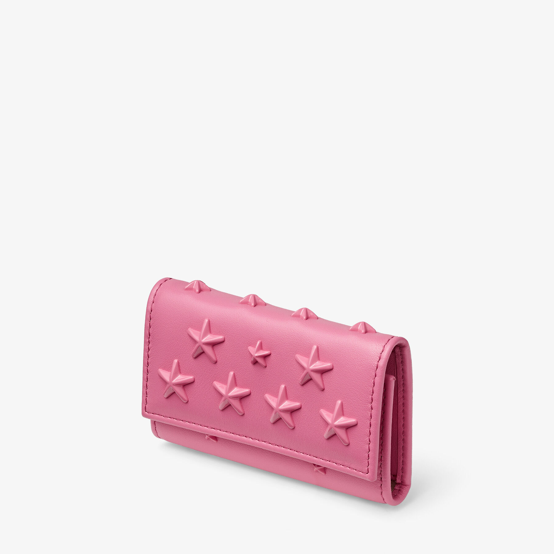 スタースタッズ付き Candy Pink スムースカーフレザー・キーケース | NEPTUNE | 2022年サマーコレクション | ジミー チュウ  JP
