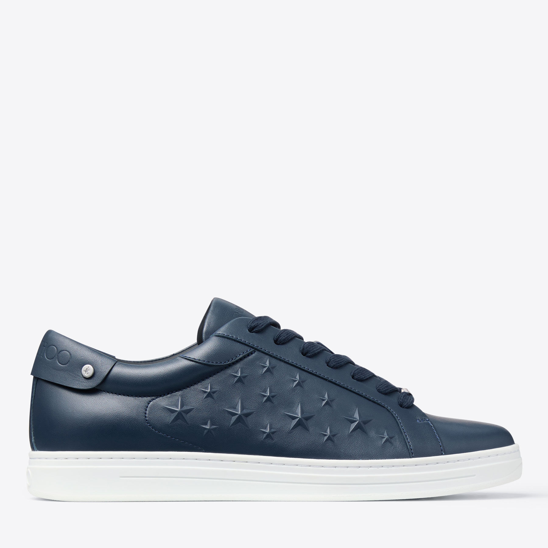 Rome/M | Navy Embossed Leather Trainer | JIMMY CHOO