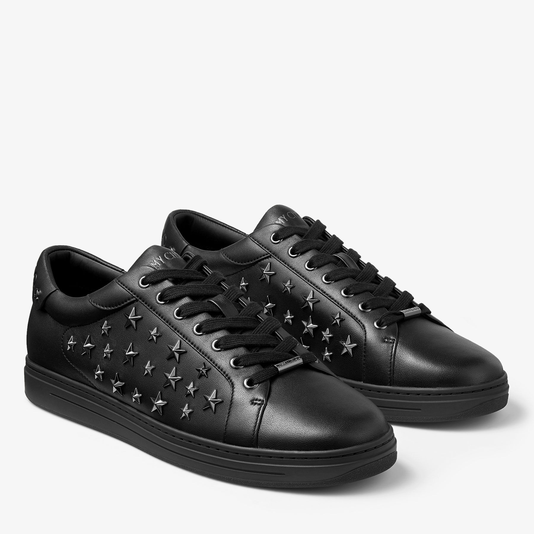 Rome/M | スタースタッズ付き Black ナッパレザー・ローカット 