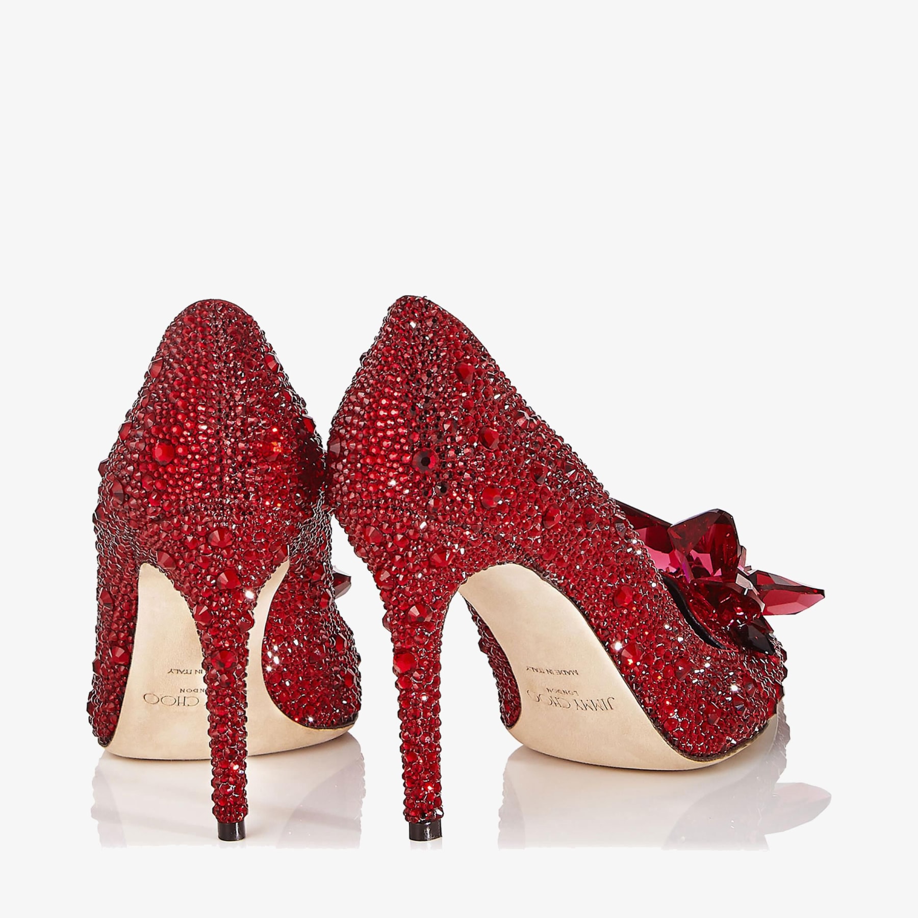 Red Crystal Covered Pointy Toe Pumps Alia Pre Fall 18 JIMMY CHOO