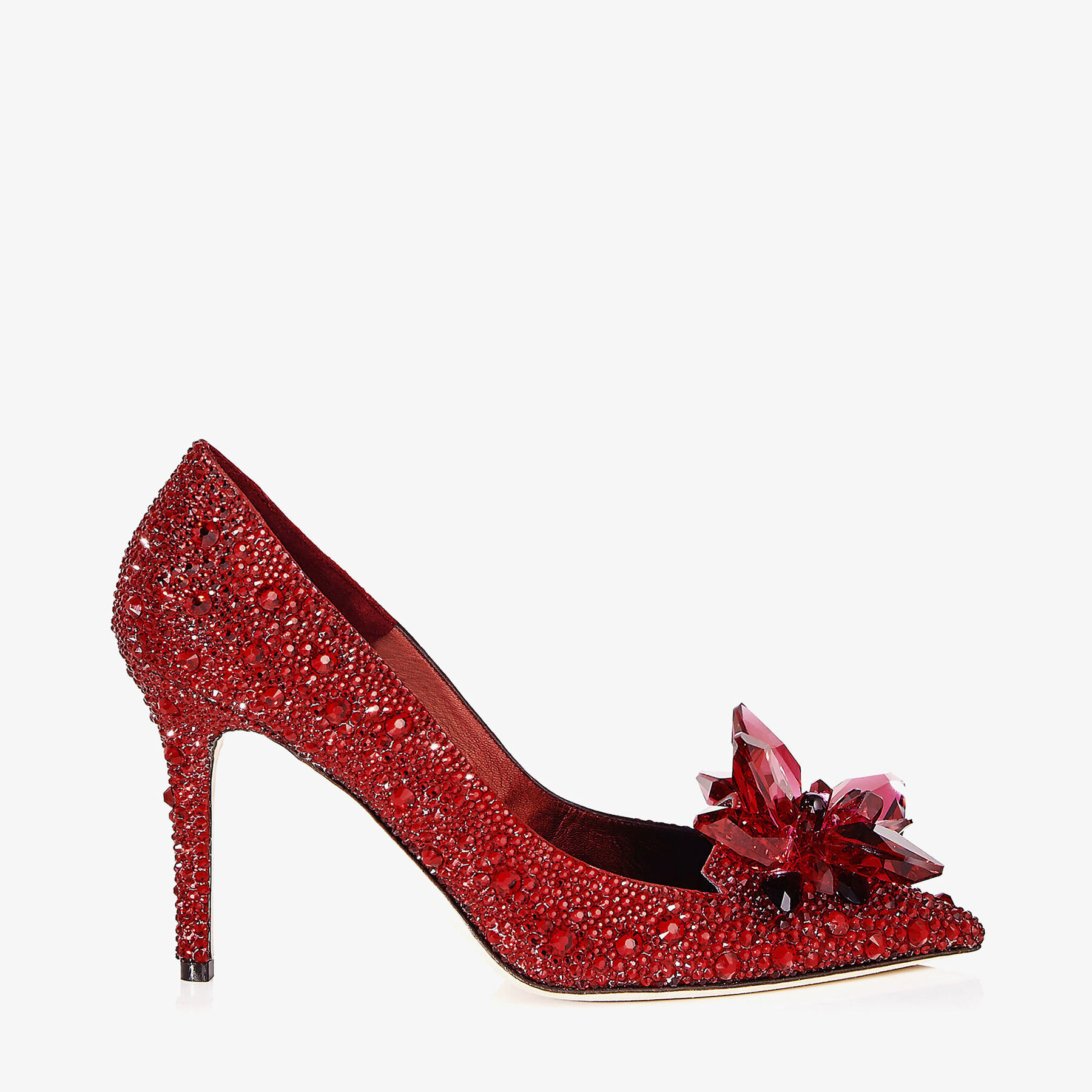 Red Crystal Covered Pointy Toe Pumps, Alia, Pre Fall 18