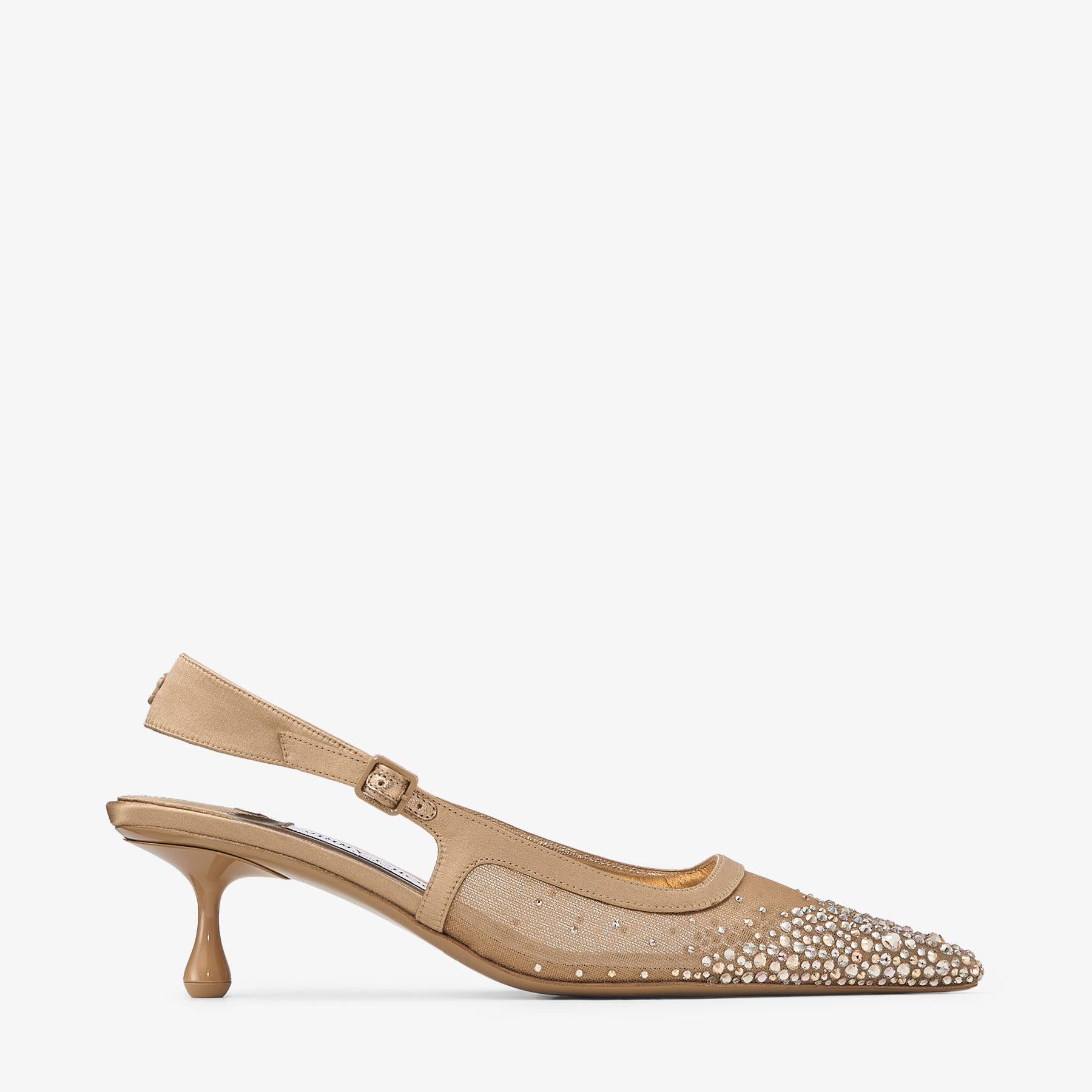 Amel 50 Bronze Crystal Mesh Satin Pumps Jimmy Choo