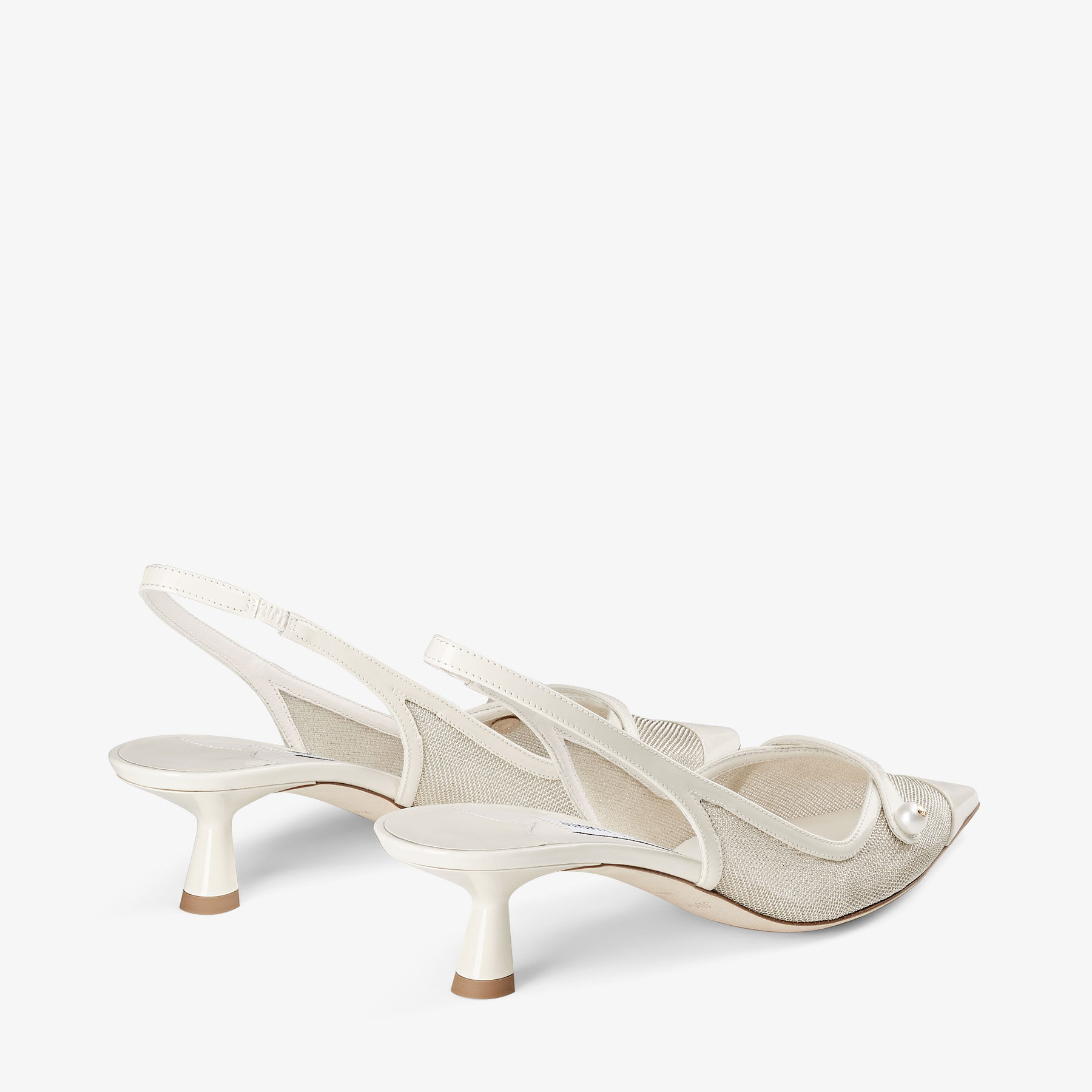 Amita 45 | Slingback-Pumps aus Lackleder und Metallic-Mesh in  