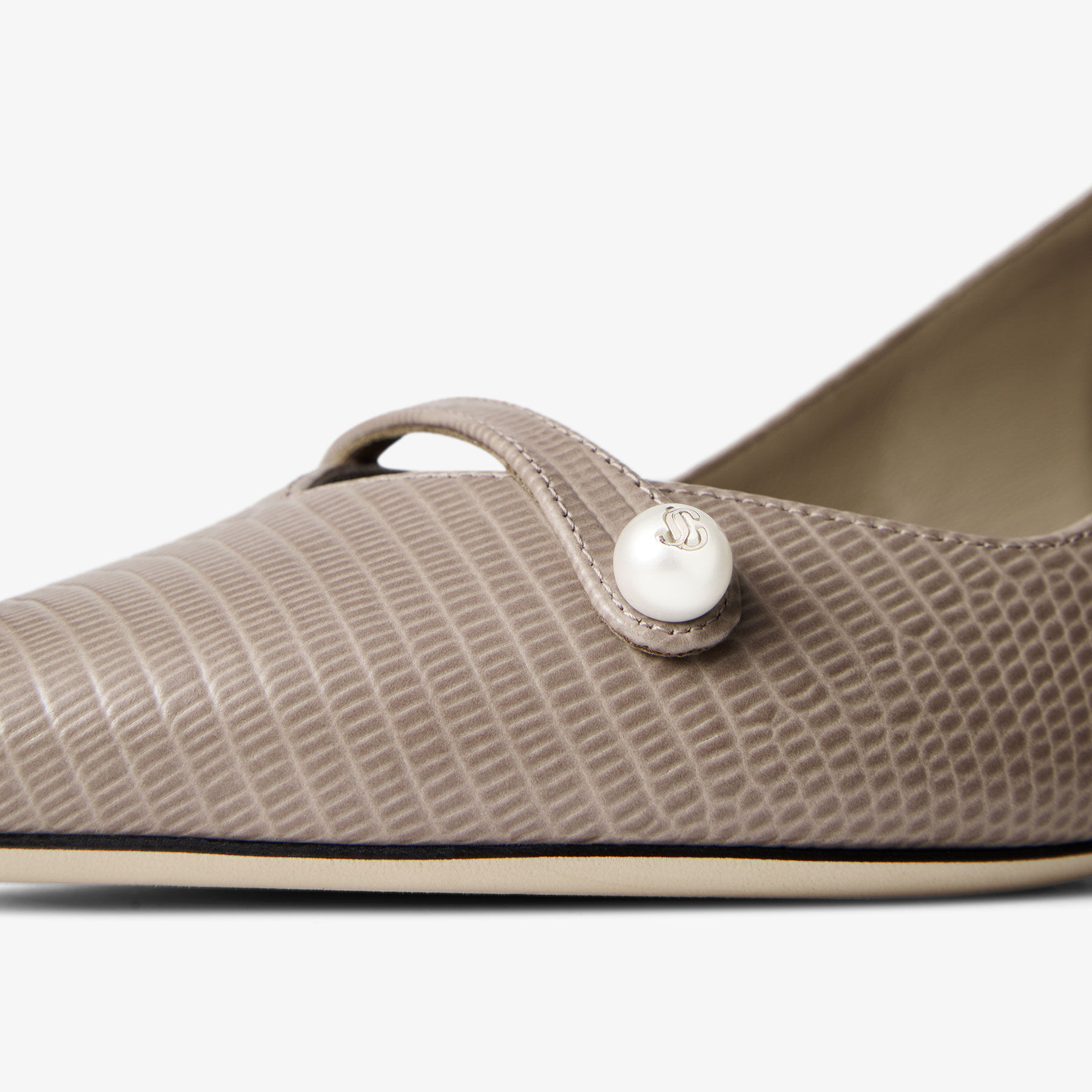 Amita 45 | Taupe Lizard Printed Leather Pumps | JIMMY CHOO