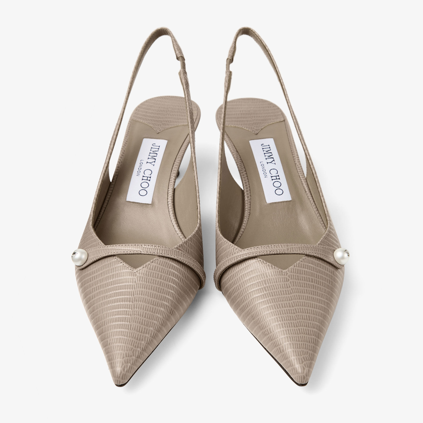 Amita 45 | Taupe Lizard Printed Leather Pumps | JIMMY CHOO