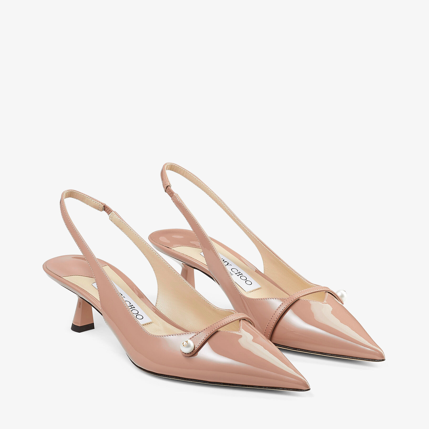 Ballet Pink Patent and Nappa Slingback Pumps AMITA 45 Summer 2022 collection JIMMY CHOO AU