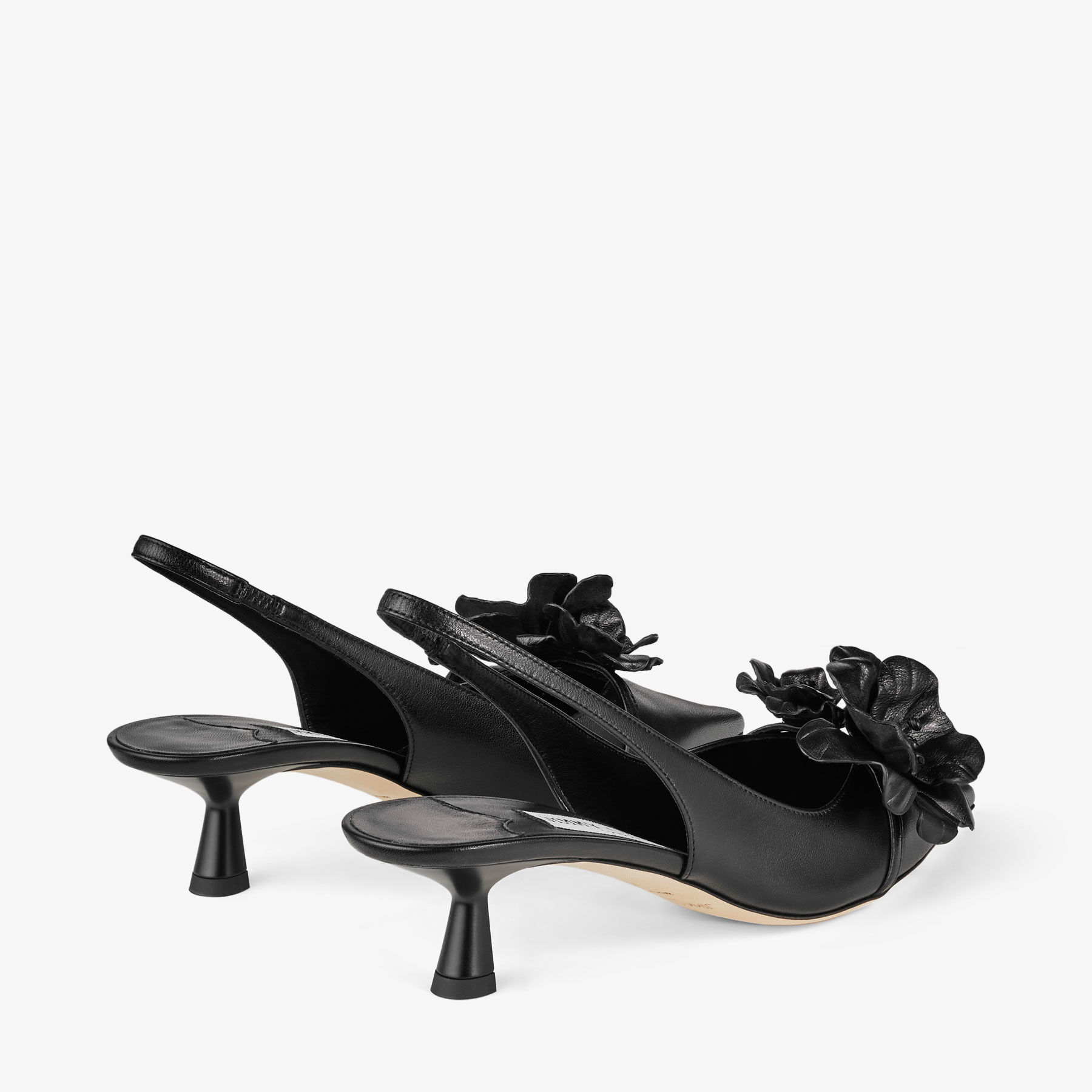 AMITA FLOWERS 45 Escarpins bride arri re en cuir nappa noir