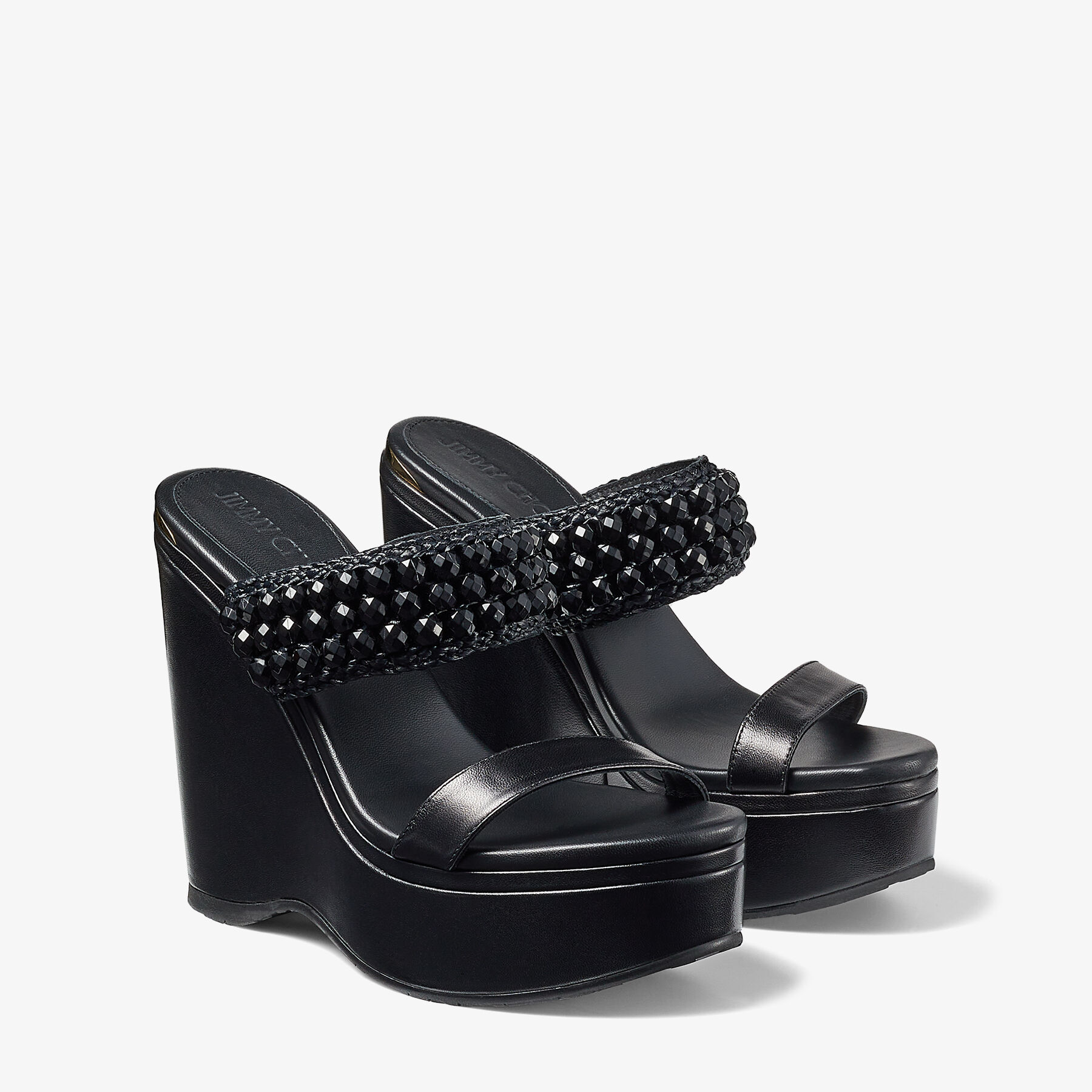 Jimmy choo sales black wedge sandals
