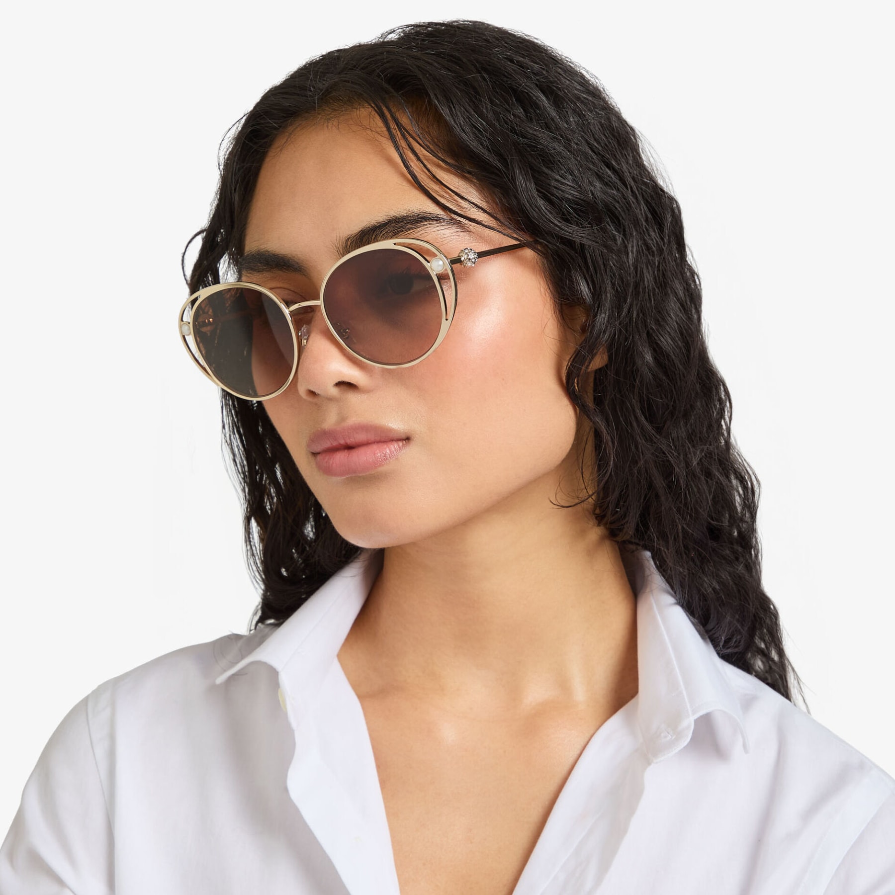 Angela Pale Gold Oval Sunglasses JIMMY CHOO
