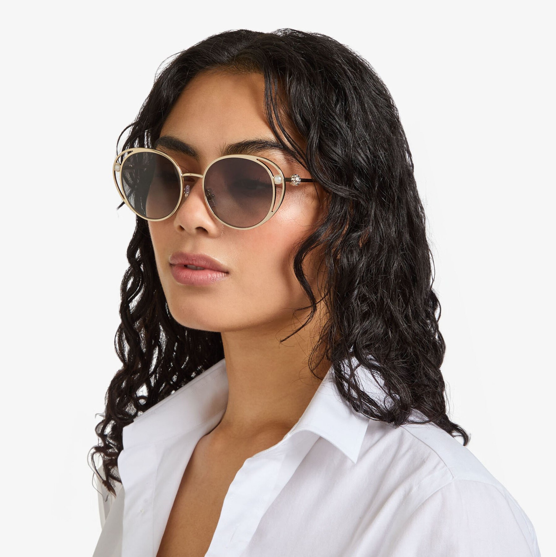 Angela Pale Gold Oval Sunglasses JIMMY CHOO