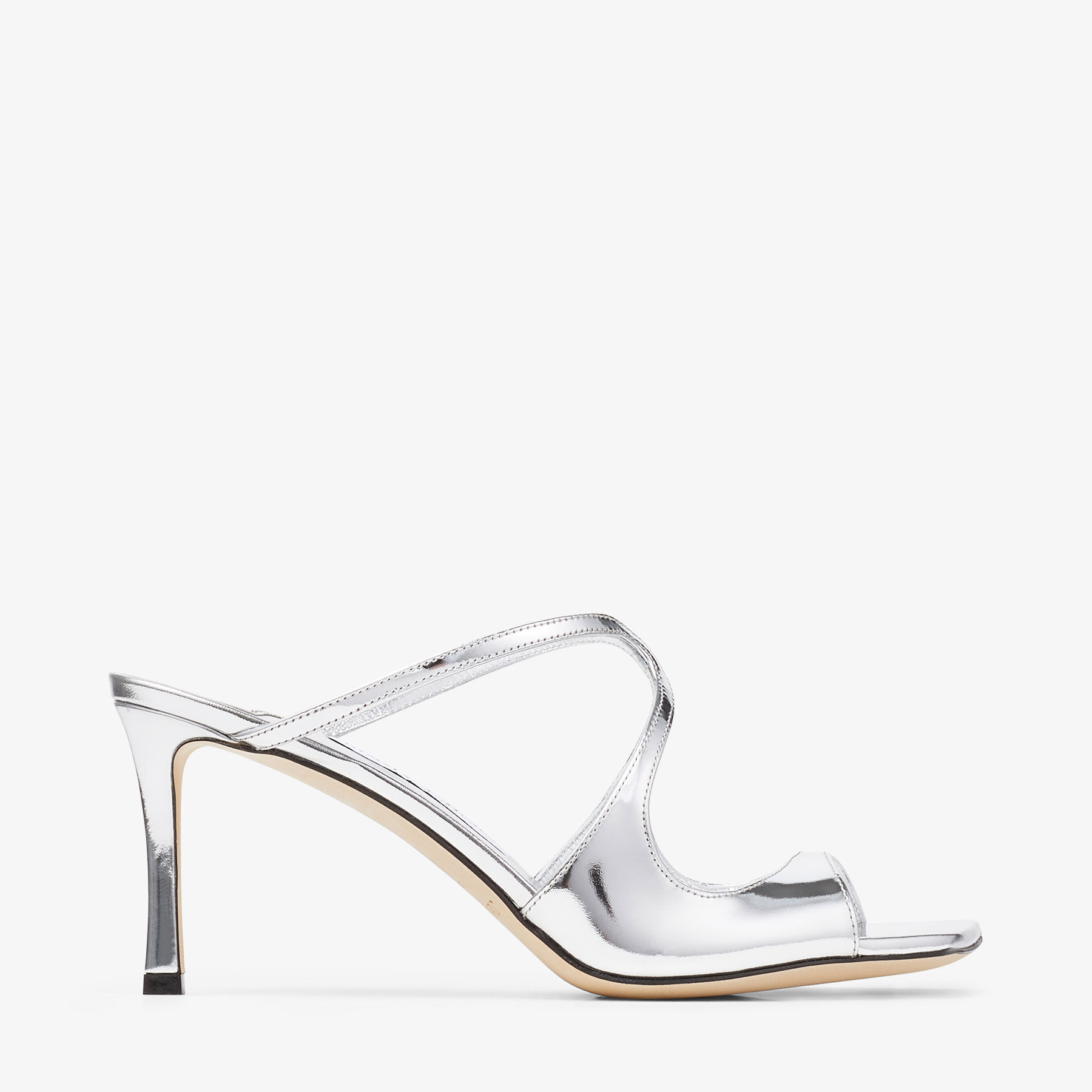 Anise 75 | Silver Metallic Leather Sandals | JIMMY CHOO
