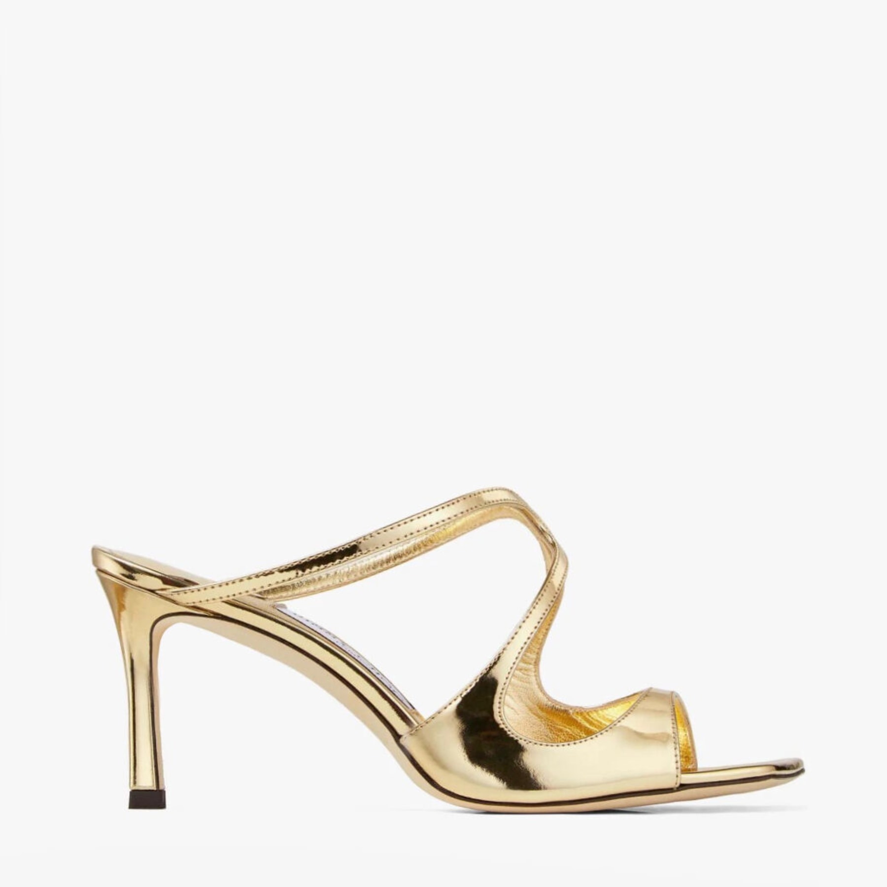 Gold leather mules best sale
