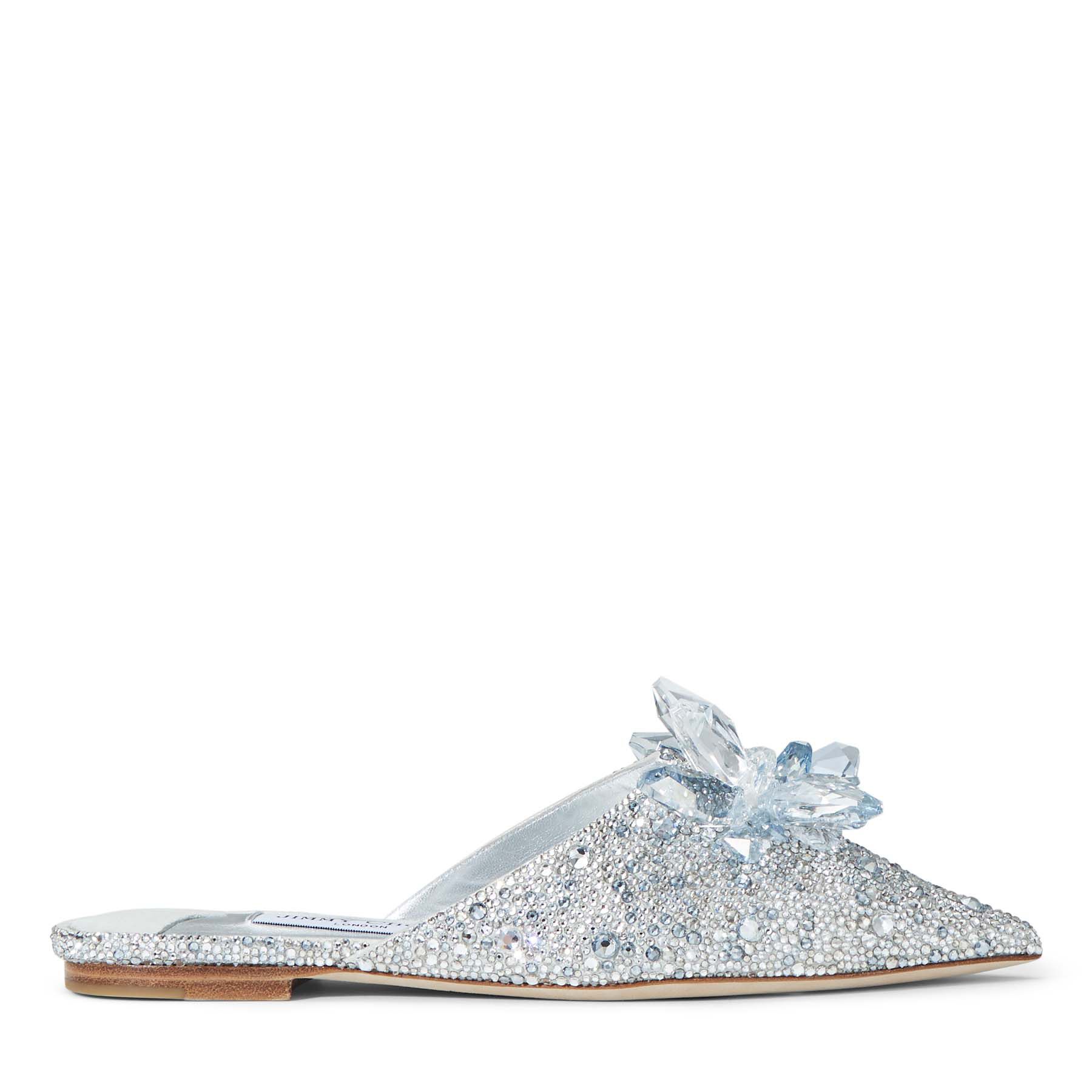 Crystal Covered Pointy Toe Flats ATHEA FLAT Pre Fall 19 JIMMY CHOO AU