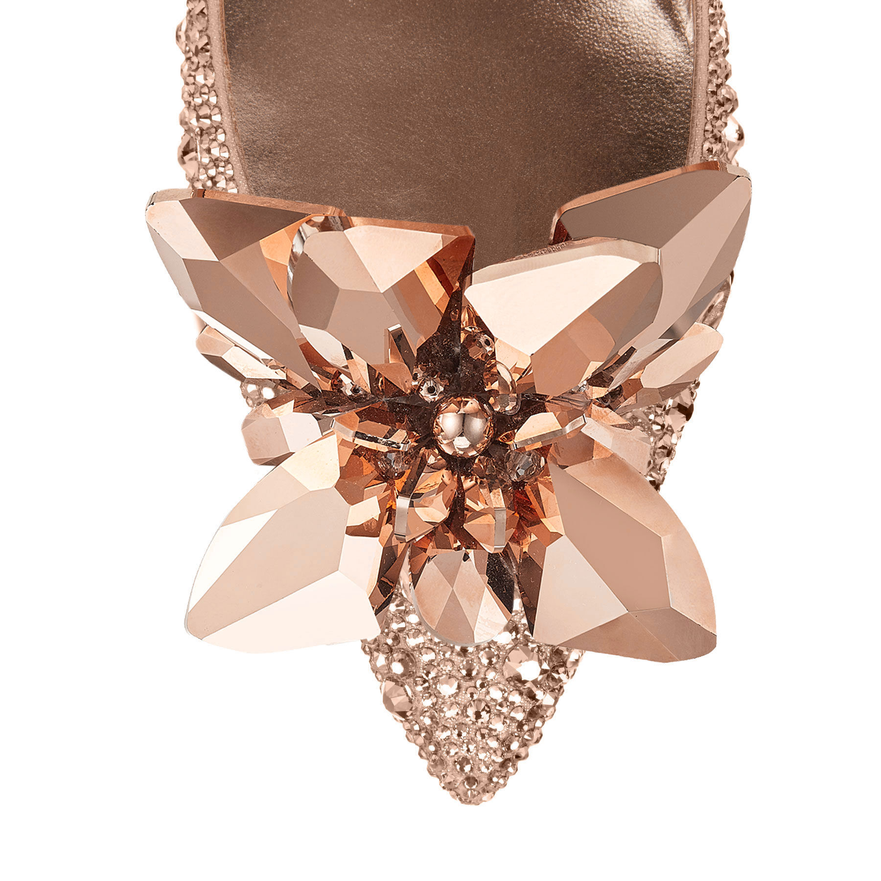 Rose Gold Crystal Covered Pointy Toe Flats ATTILA Pre Fall 18