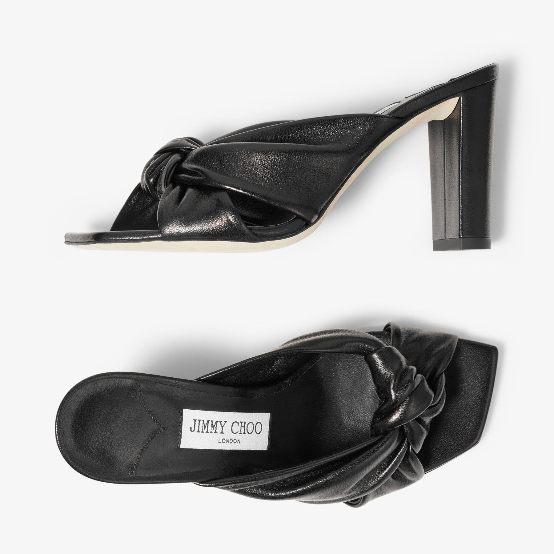 Jimmy choo black mules hot sale