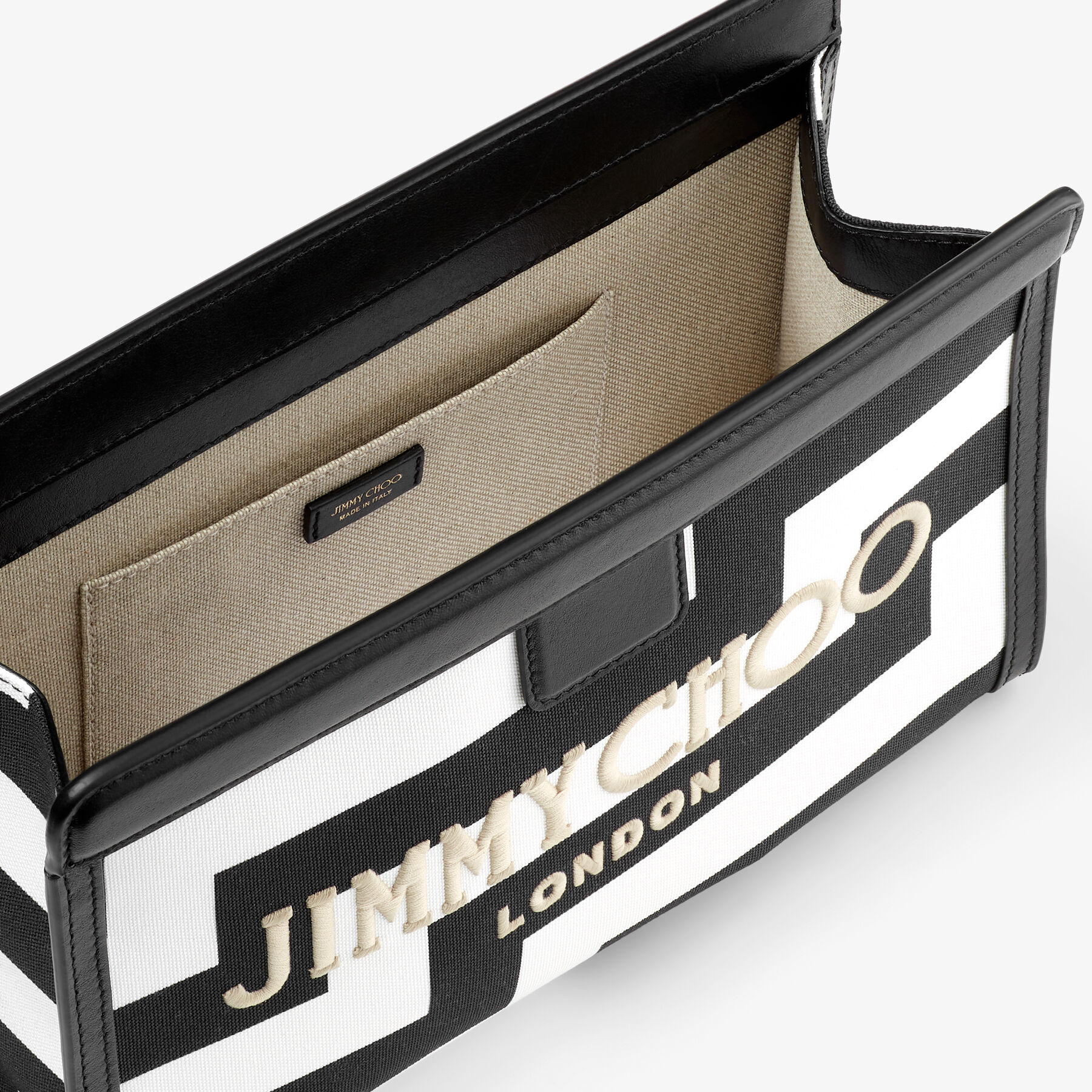 Avenue Pouch Black and White Avenue Print Canvas Pouch New
