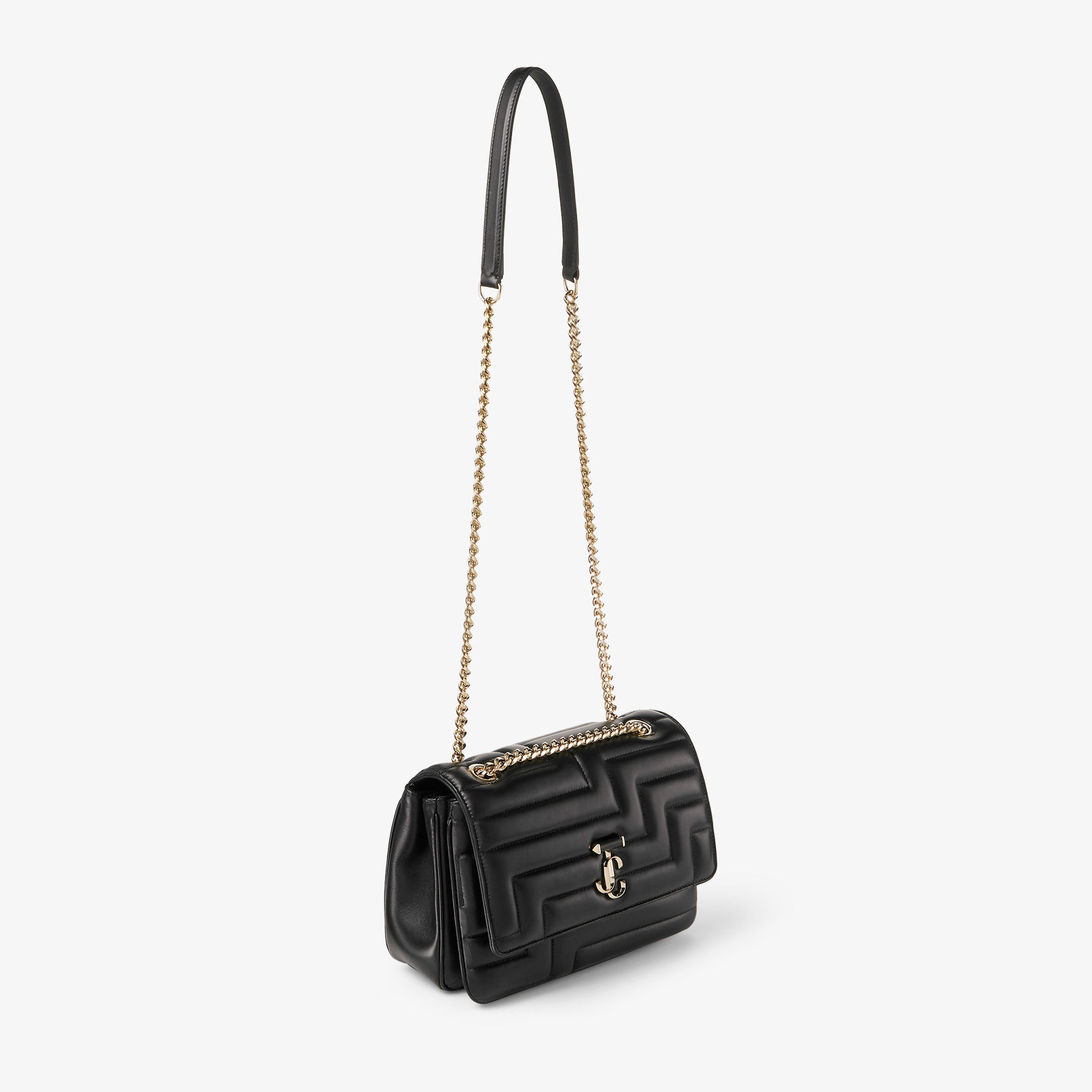 Avenue Soft Shoulder Black Avenue Nappa Leather Soft Shoulder Bag JIMMY CHOO