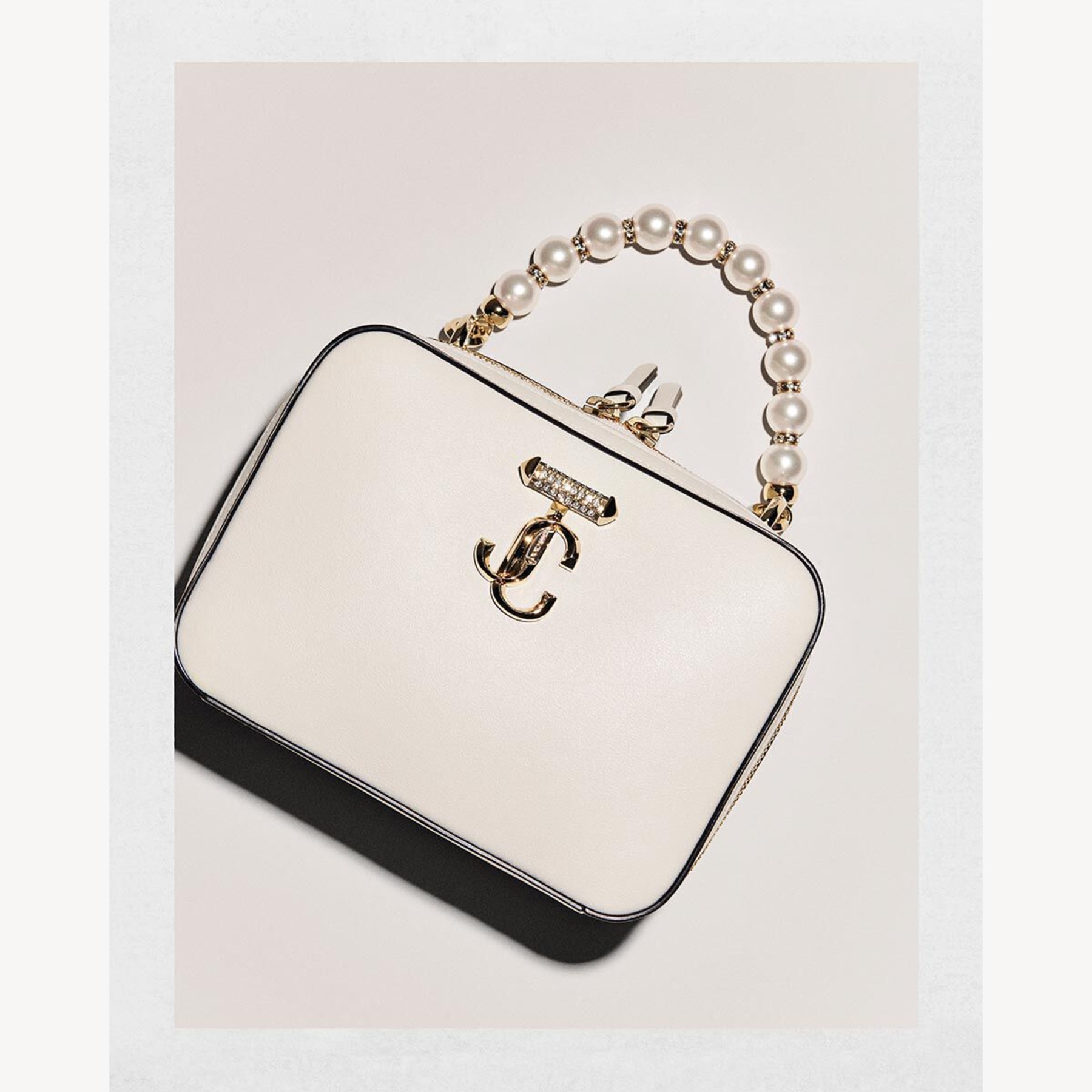 Avenue Vanity Bag | 拿铁色皮革手提包| JIMMY CHOO ROA