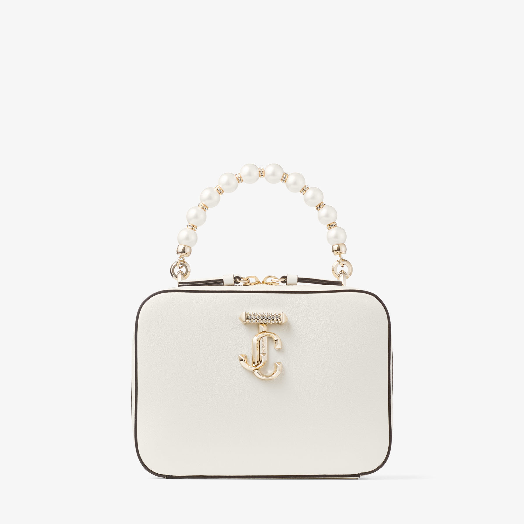 Avenue Vanity Bag | 拿铁色皮革手提包| JIMMY CHOO ROA