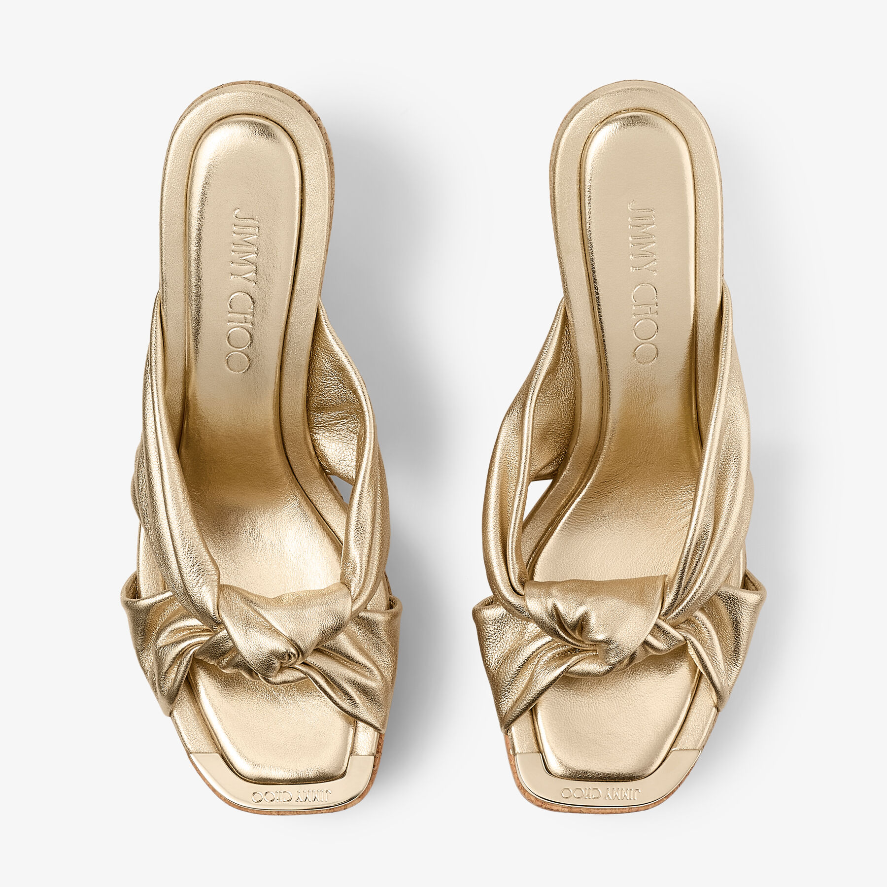 Avenue Gold Metallic Nappa Wedge Mules JIMMY CHOO