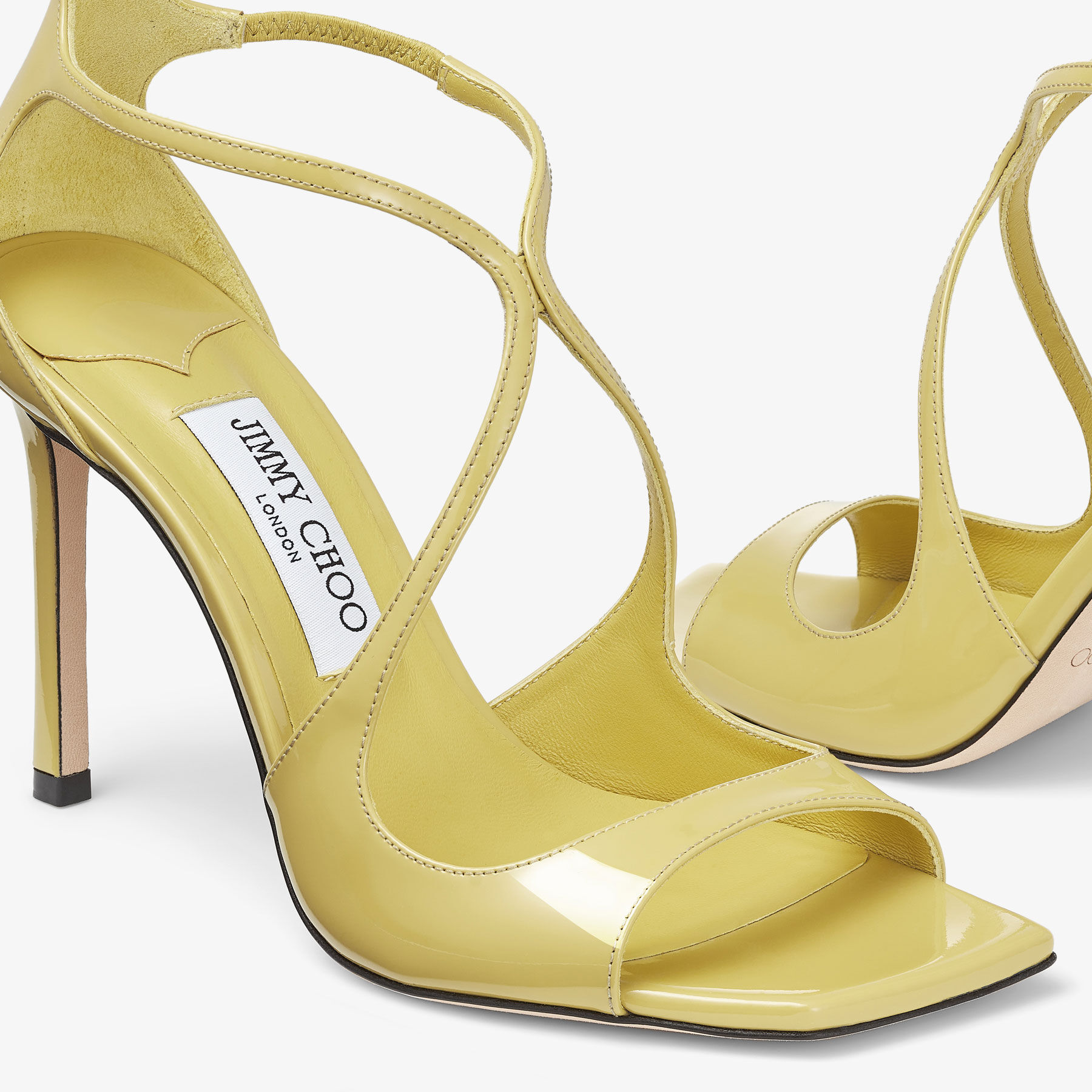 Azia 95 Yellow Patent Leather Sandals JIMMY CHOO