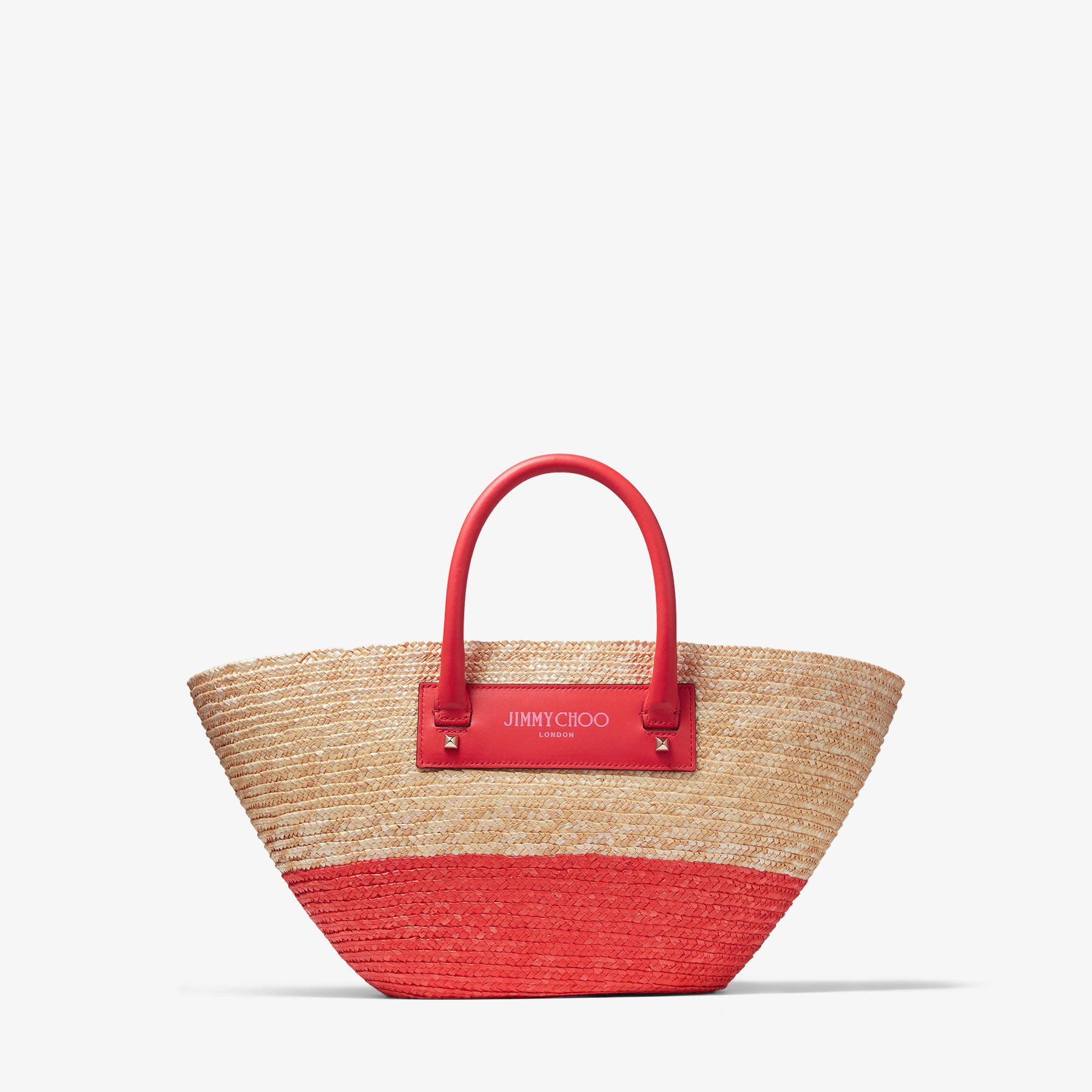 Beach Basket Tote S Tragetasche aus Raffiabast in Natur Paprika JIMMY CHOO