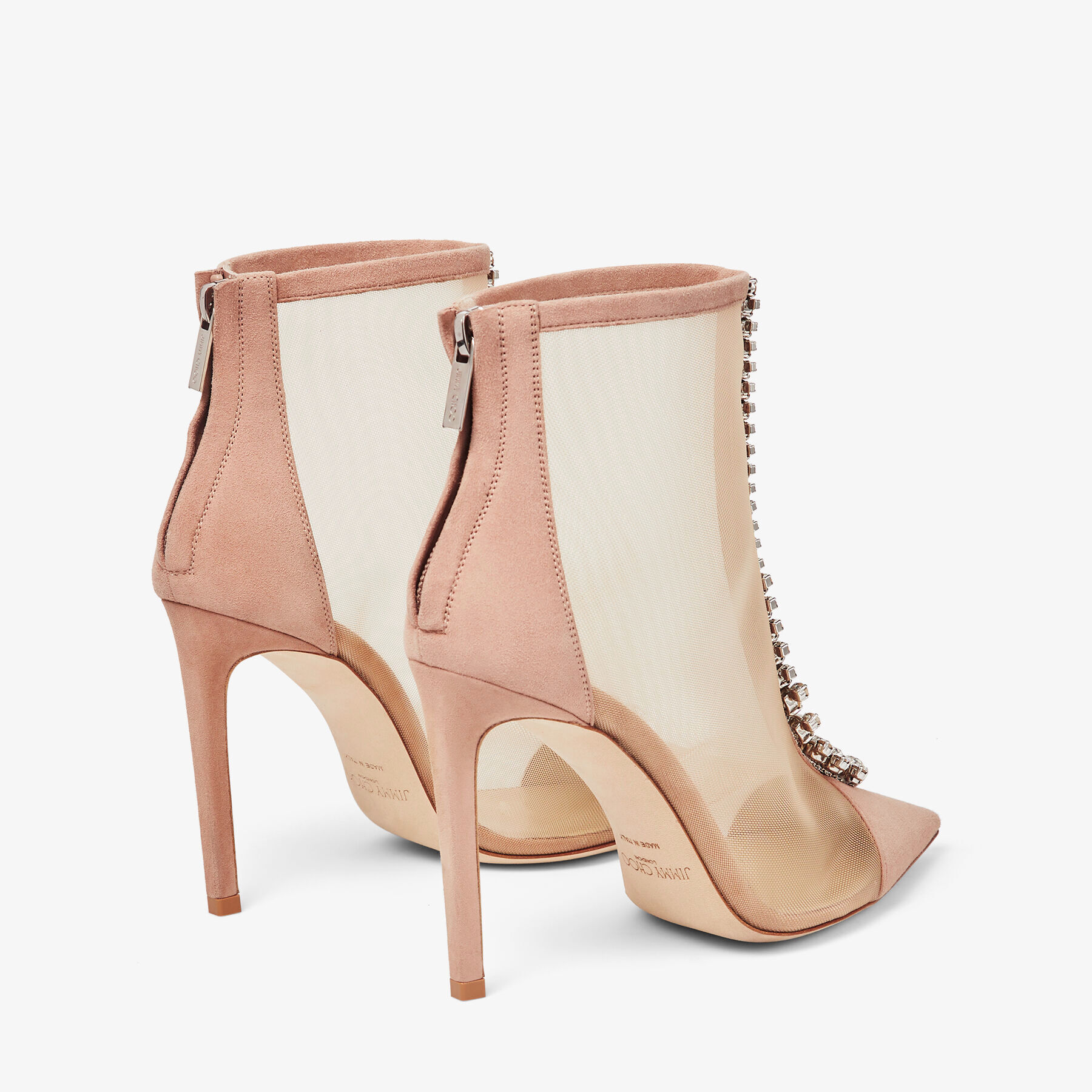 Rose gold online peep toe booties