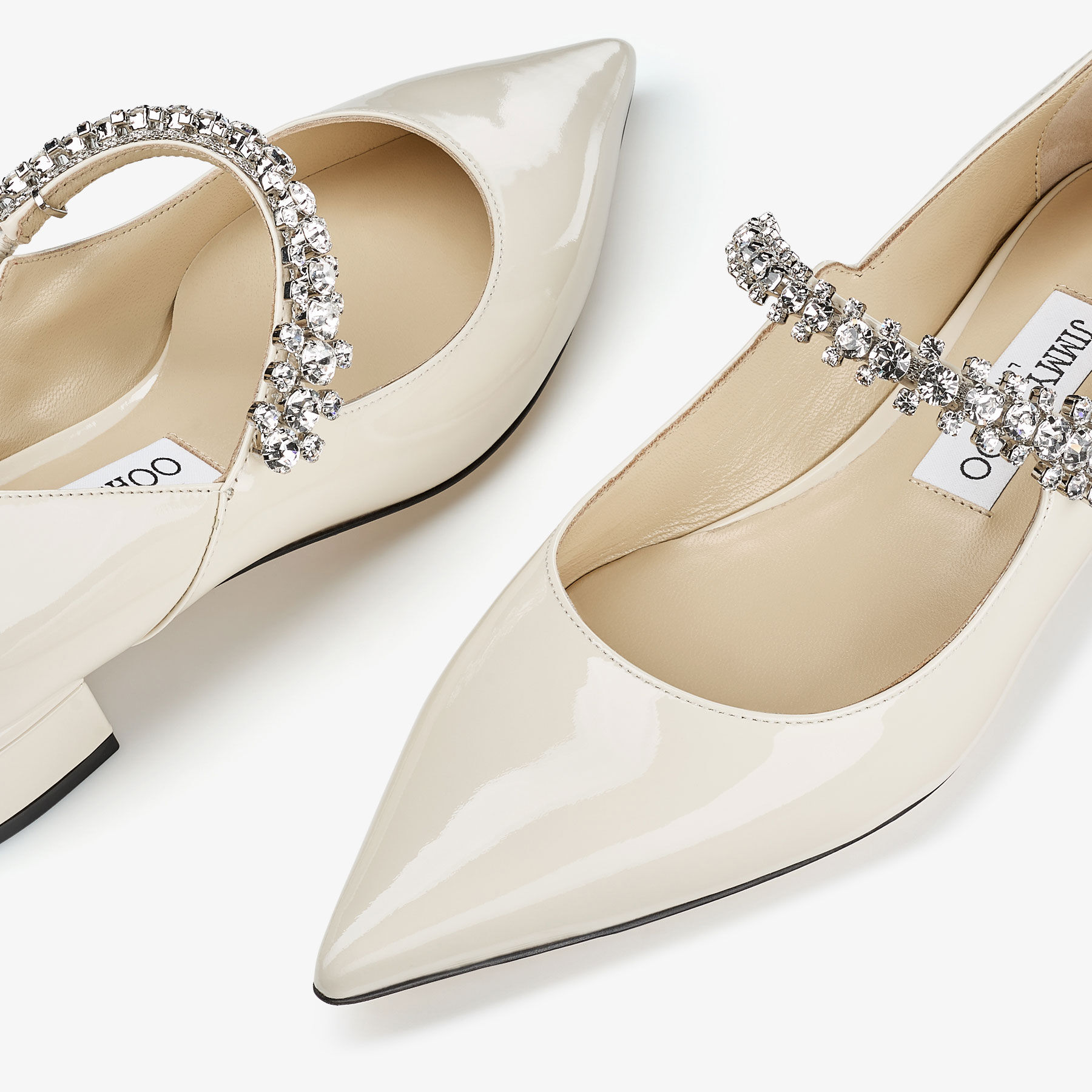 Bing Pump Flat Linen Patent Leather Flats JIMMY CHOO