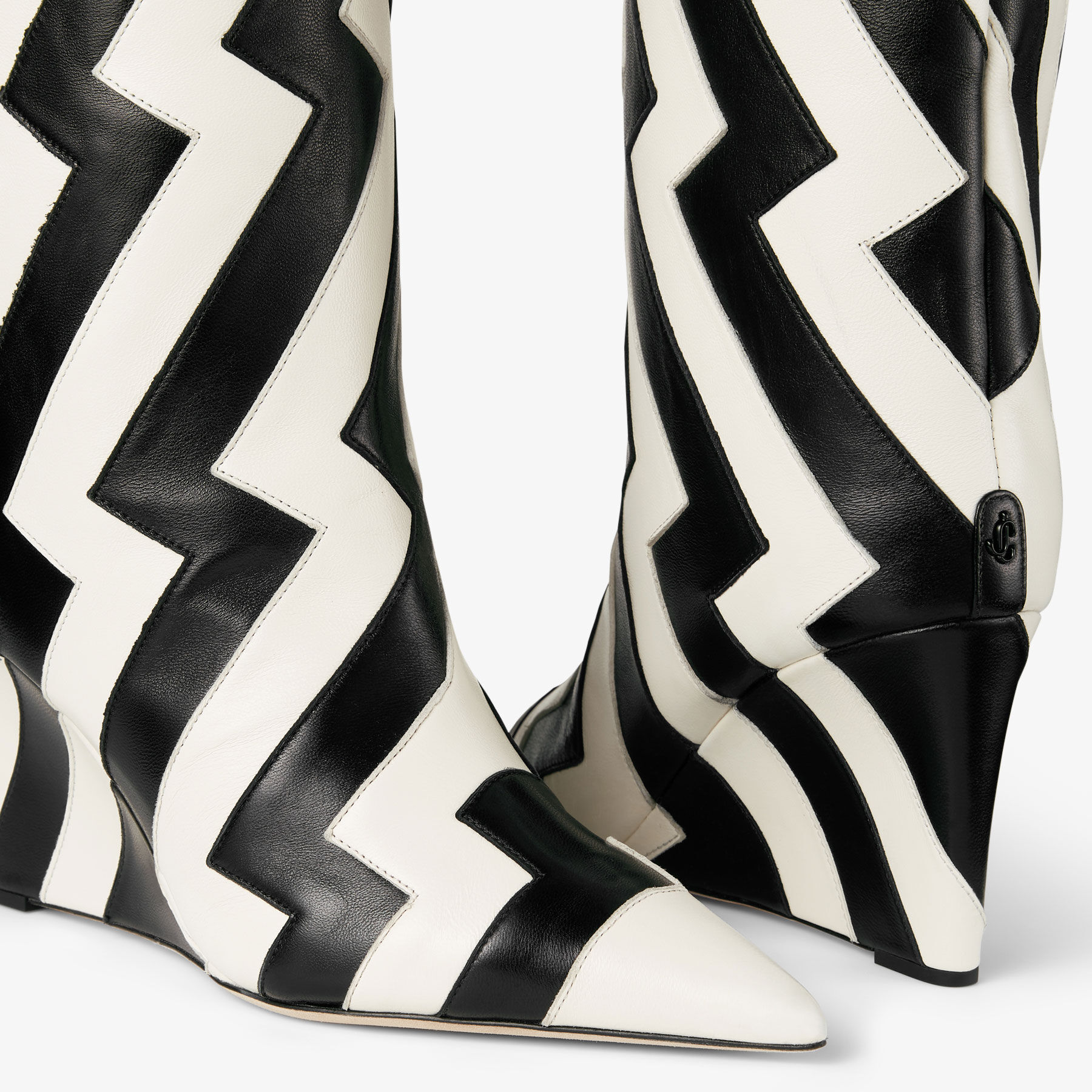 Blake Knee Boot 85 Black and Latte Avenue Nappa Leather Knee