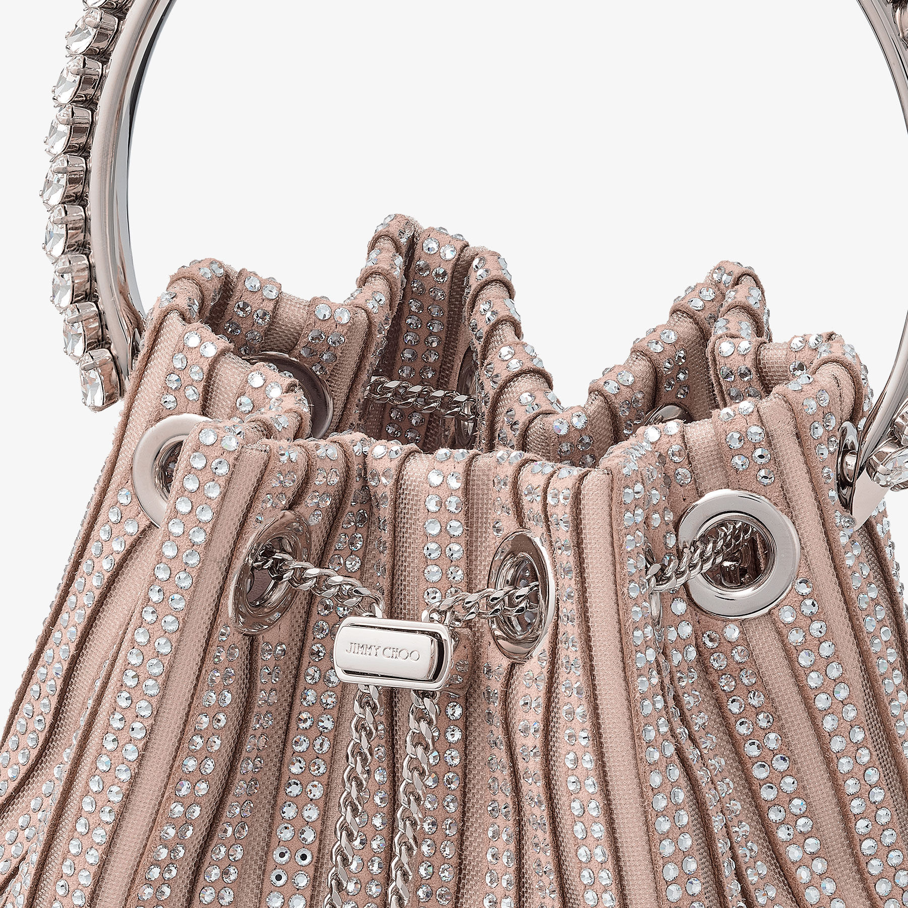 Bon Bon Handtasche aus Wildleder mit Kristallstreifen in Macaron JIMMY CHOO