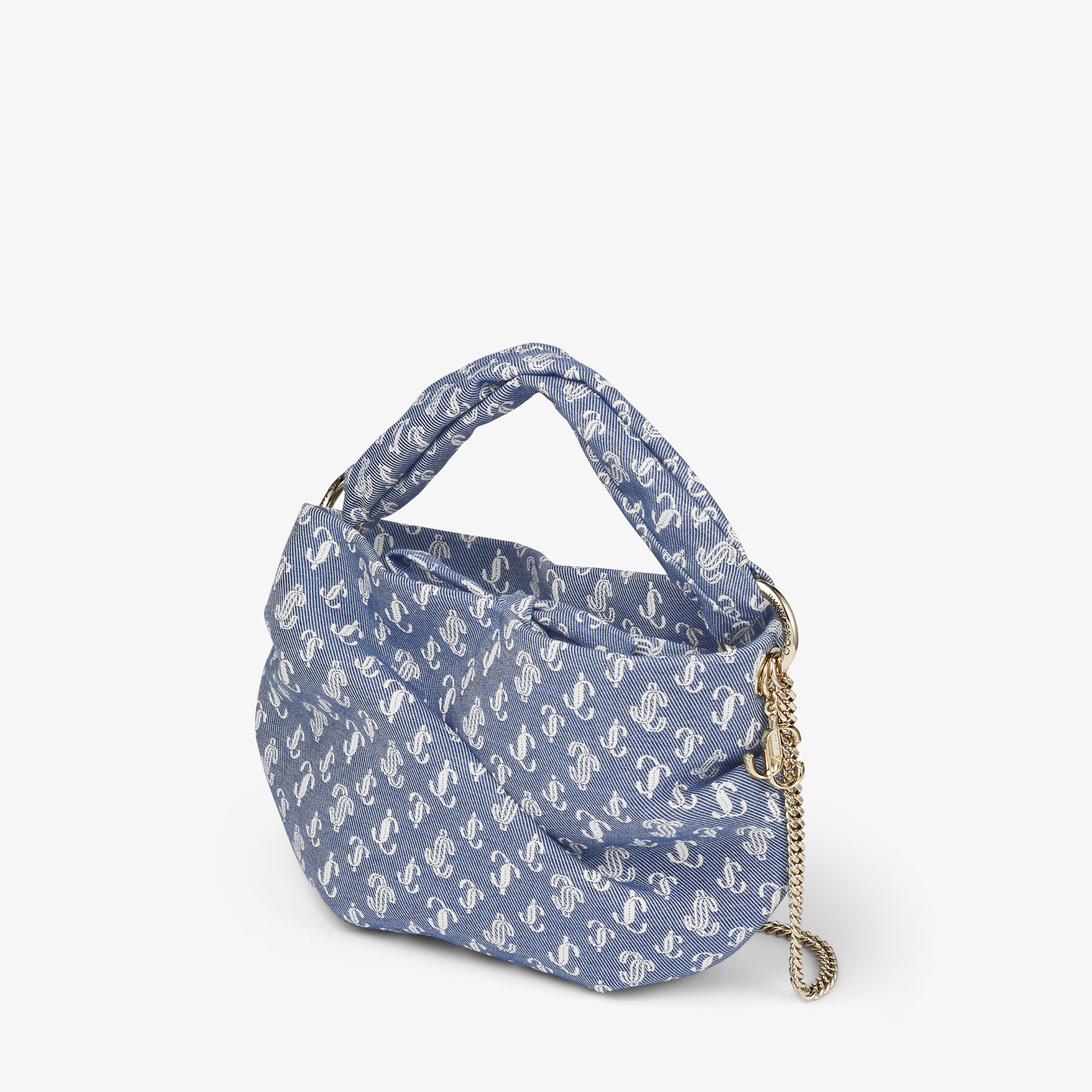 BONNY Denim JC Monogram Bag with Twisted Handle Spring 2023 collection JIMMY CHOO AU