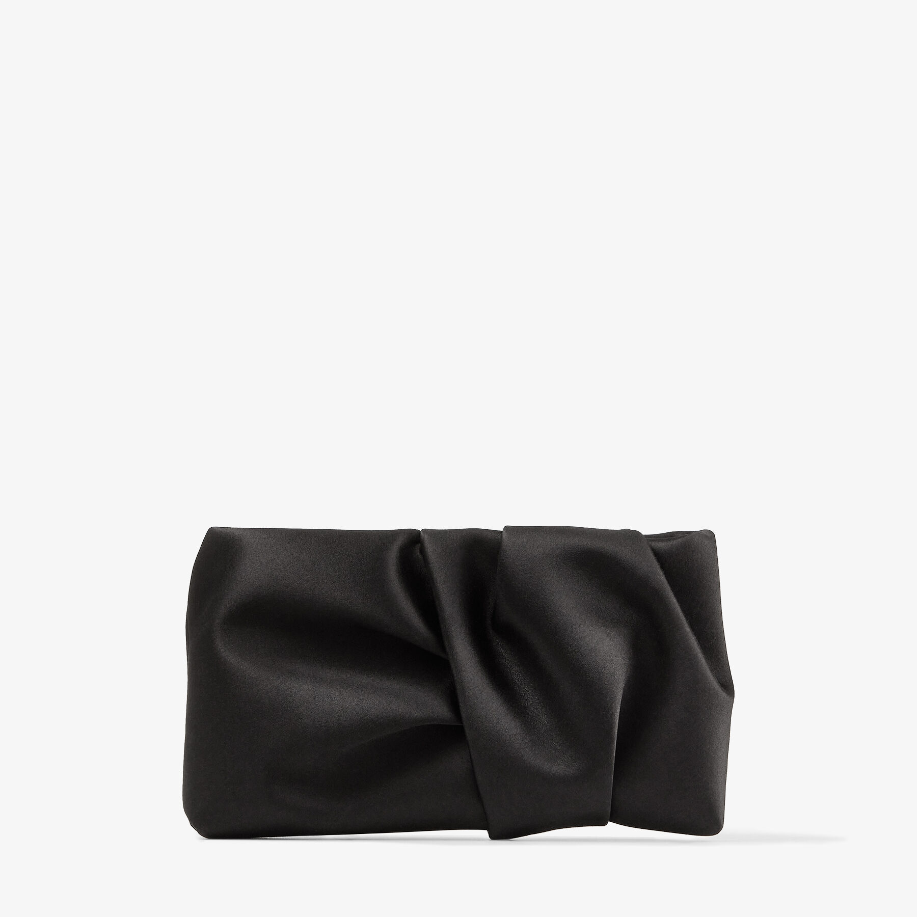BONNY CLUTCH Black Satin Clutch Bag Winter 2022 collection JIMMY CHOO