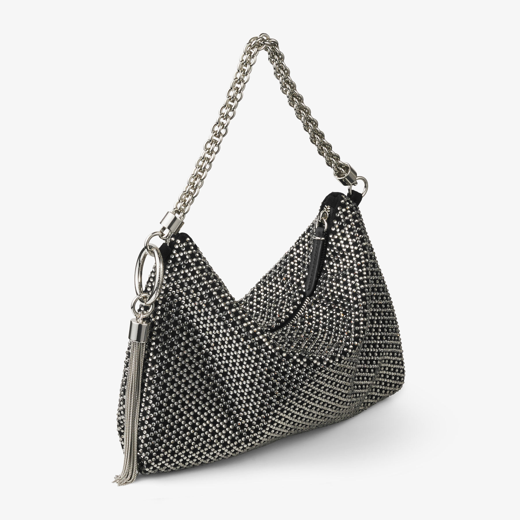 Abend Clutch aus schwarzem Wildleder mit Hotfix Kristall Callie Pre Fall 2018 JIMMY CHOO