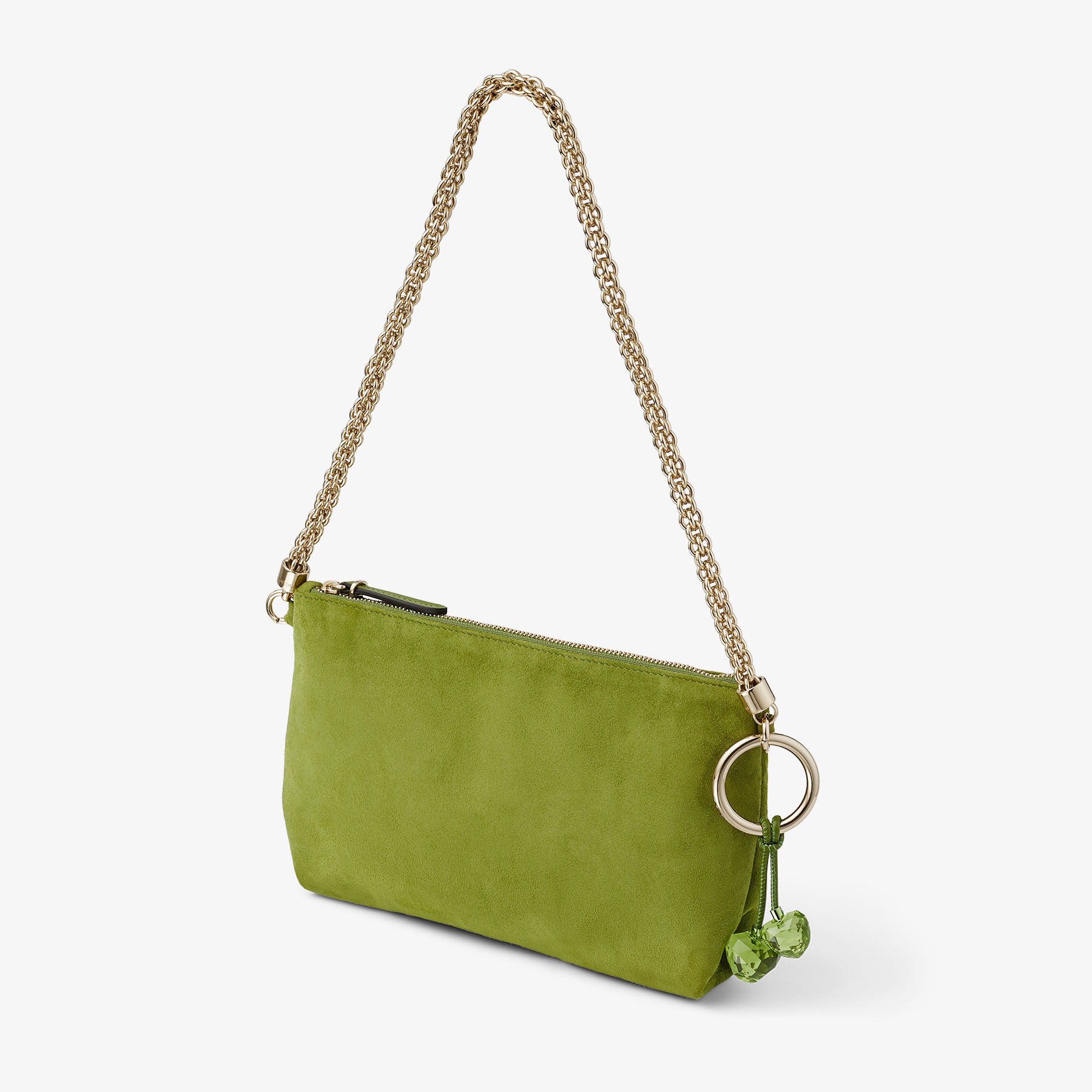 Callie Mini Matcha Suede Clutch JIMMY CHOO