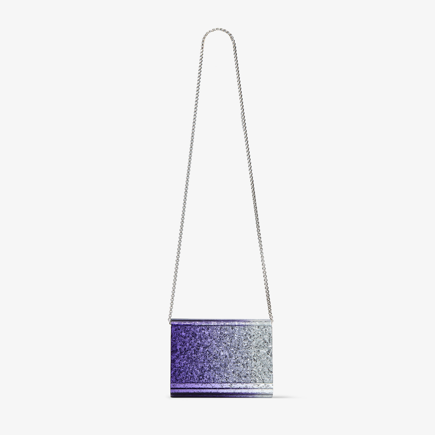 Candy Tanzanite Glitter Acrylic Clutch JIMMY CHOO