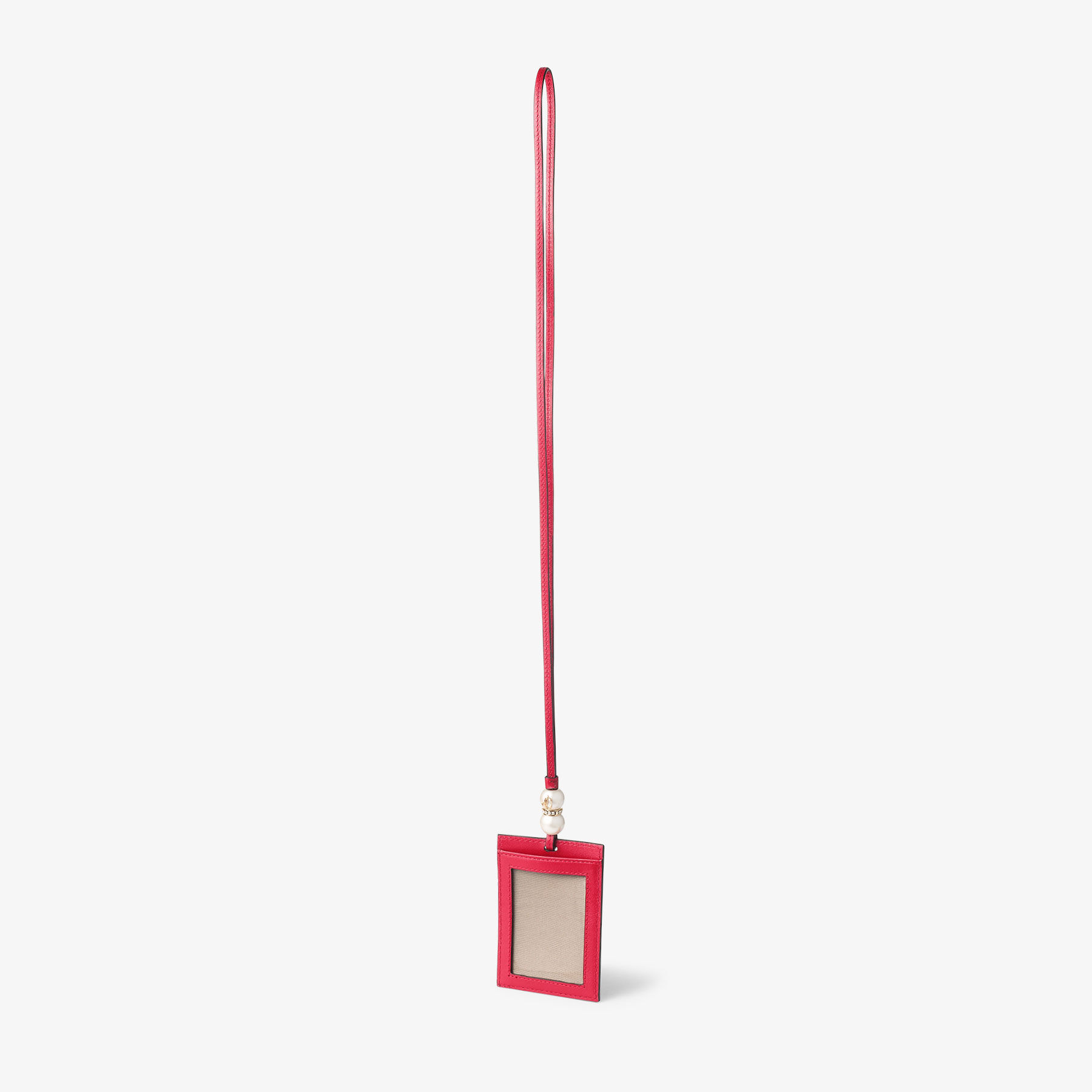 Cardholder With Spheres | Ruby Red Leather Card Holder | JIMMY CHOO