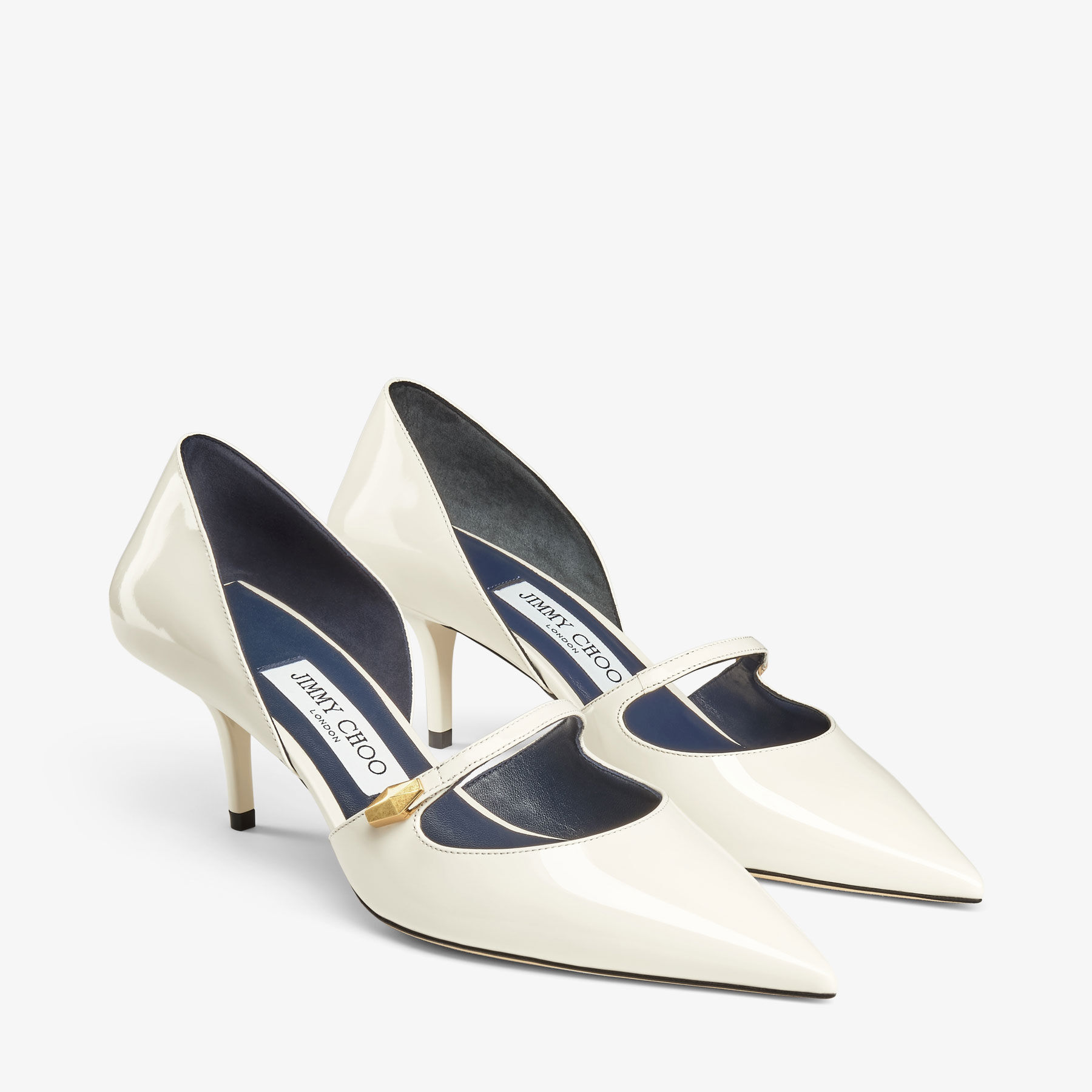 Carolyn 60 Latte Navy Brushed Leather Pumps JIMMY CHOO AU