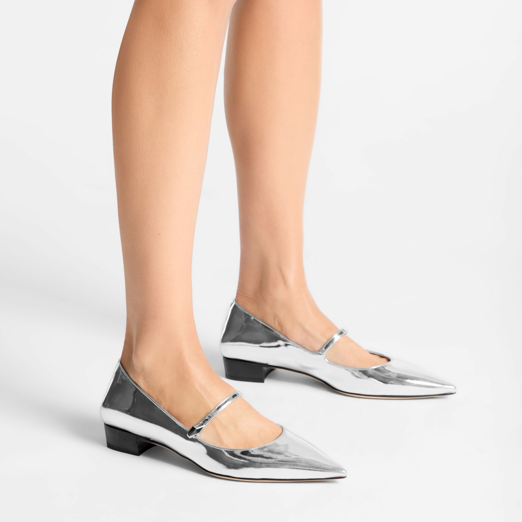 Jimmy choo silver flats on sale