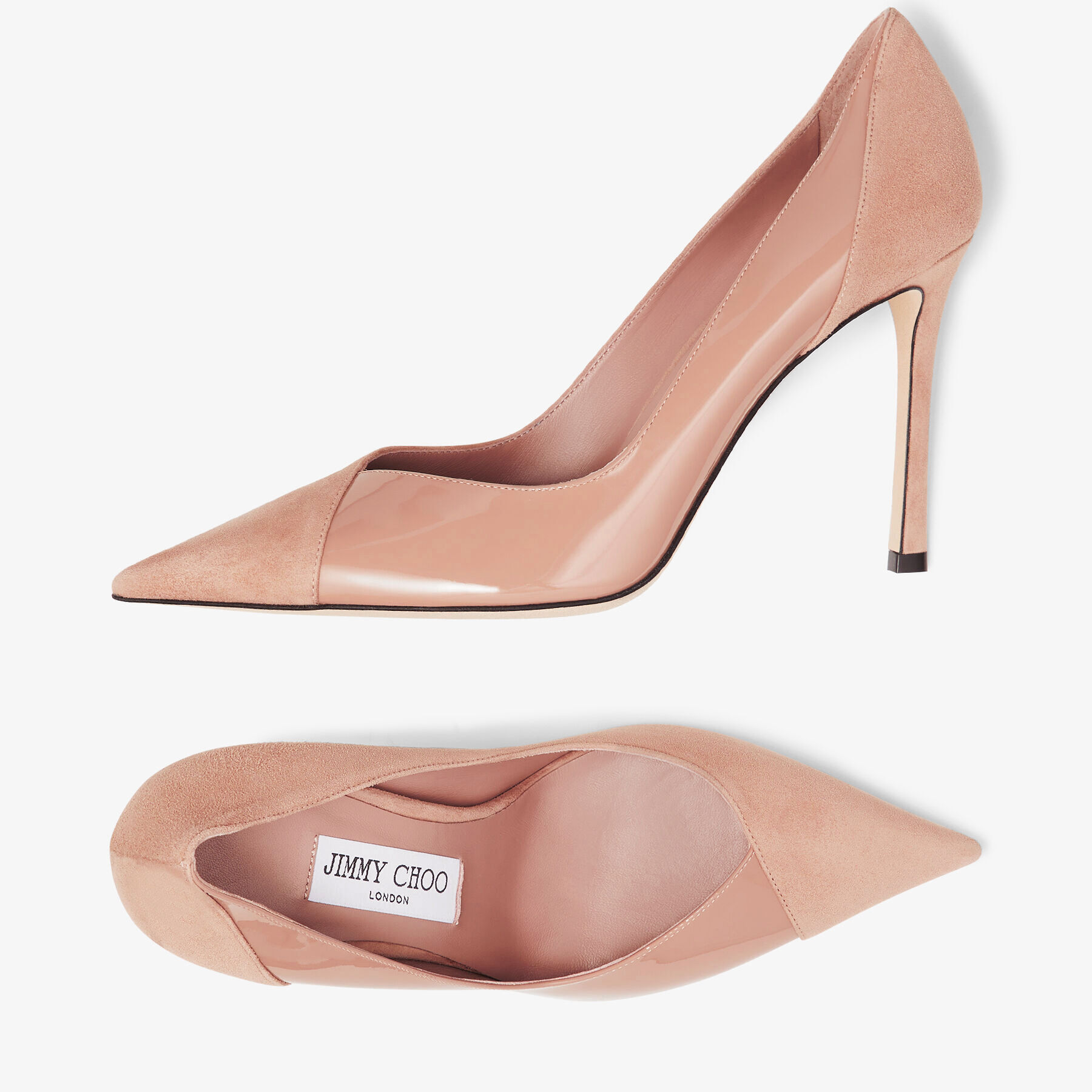Ballet Pink Suede and Patent Pumps CASS 95 Autumn 2022