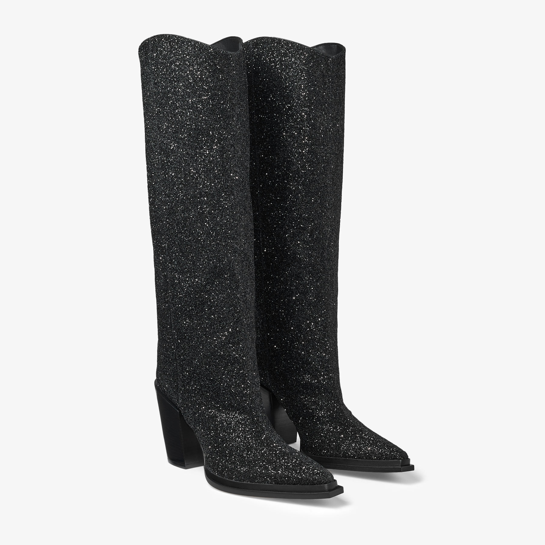 Cece 80 Black Glitter Boots JIMMY CHOO