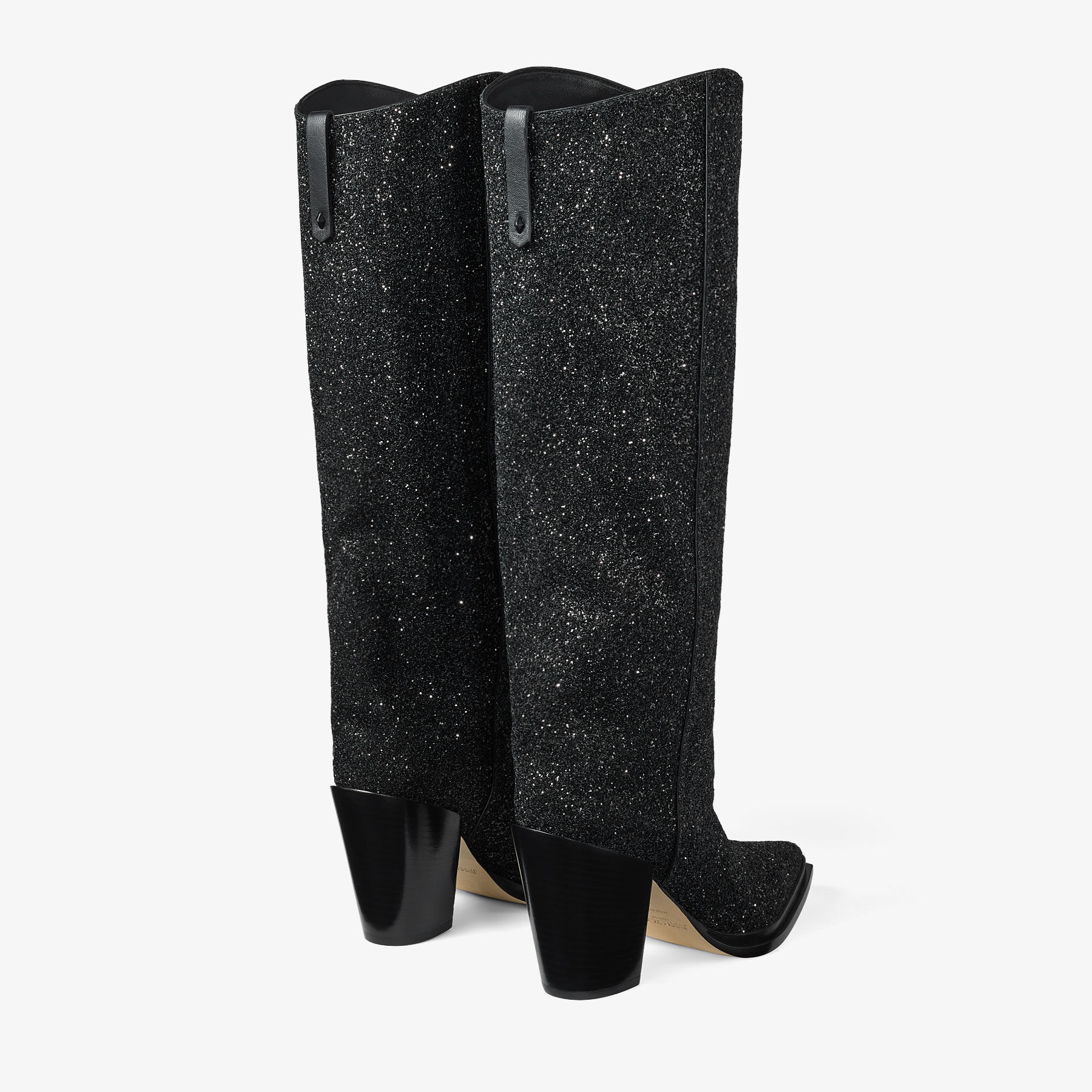 Cece 80 Black Glitter Boots JIMMY CHOO