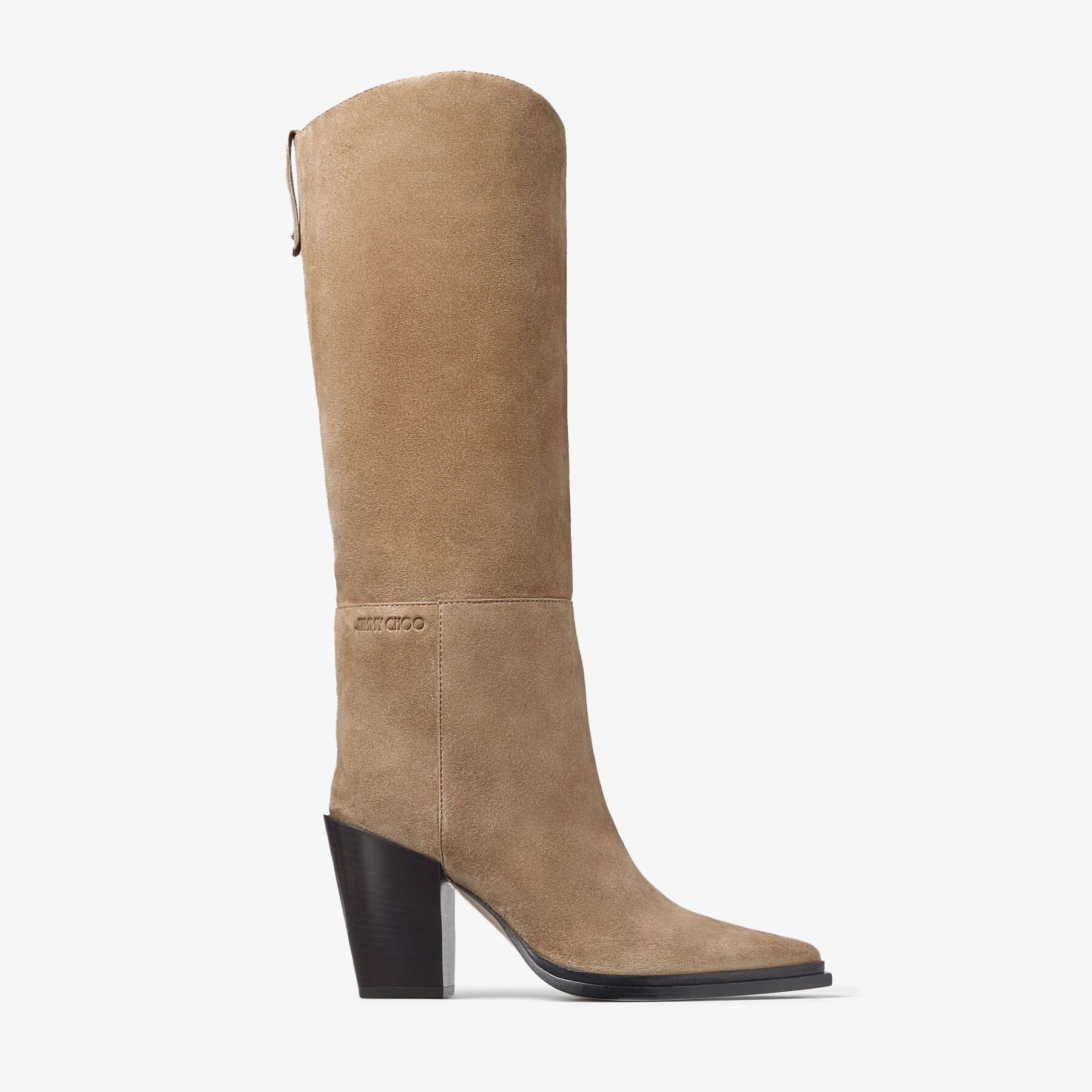 Cece 80 | Rattan Velvet Suede Boots | JIMMY CHOO